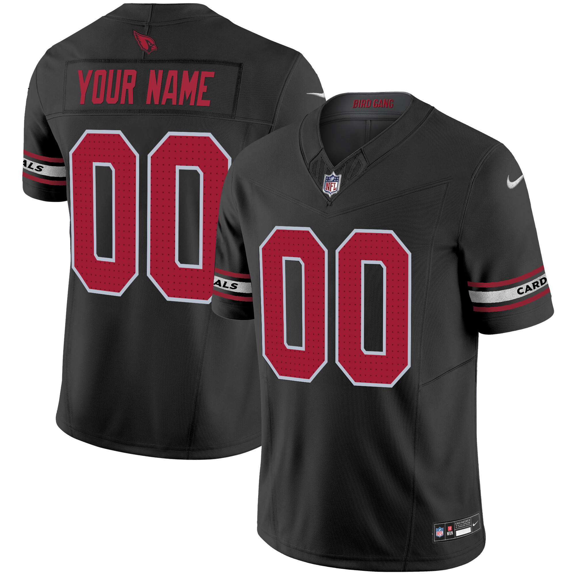 Men's Arizona Cardinals 2024 Vapor Limited Custom Black Jersey - All Stitched