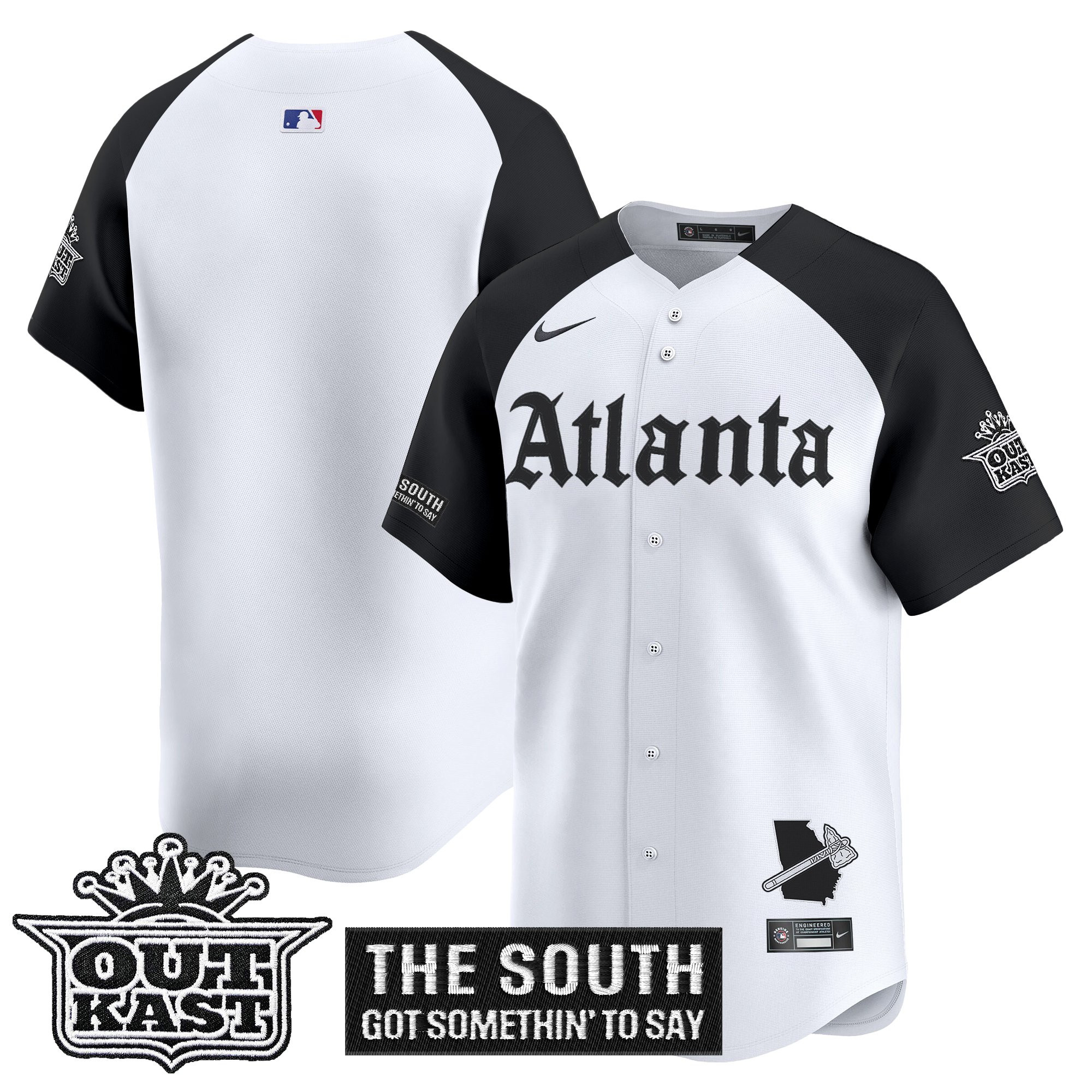 Men's Atlanta Braves 'Gothic South x Outkast Edition' Vapor Premier Limited Alternate Jersey - All Stitched