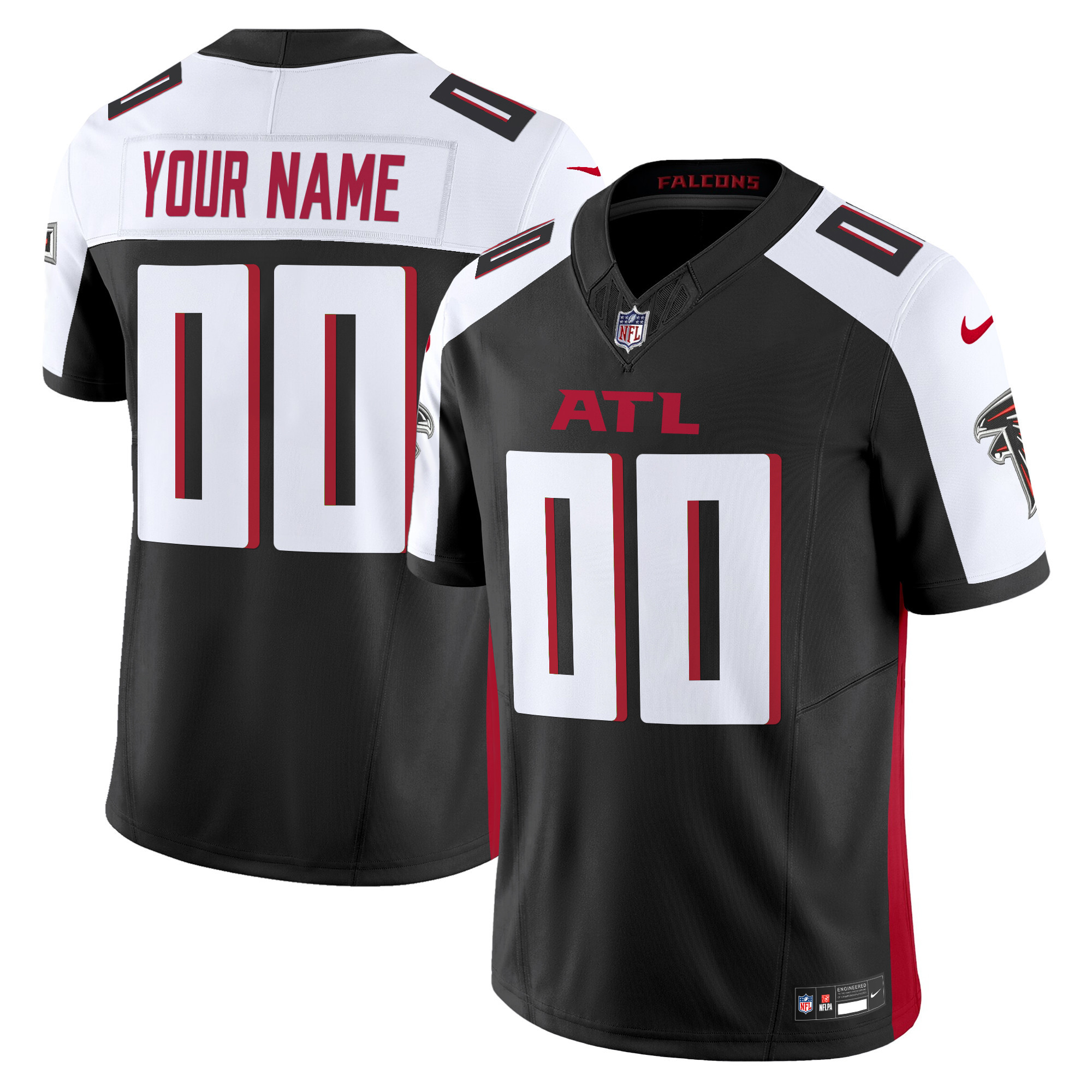 Men's Atlanta Falcons 2024 Vapor Limited Custom Black Alternate Jersey - All Stitched