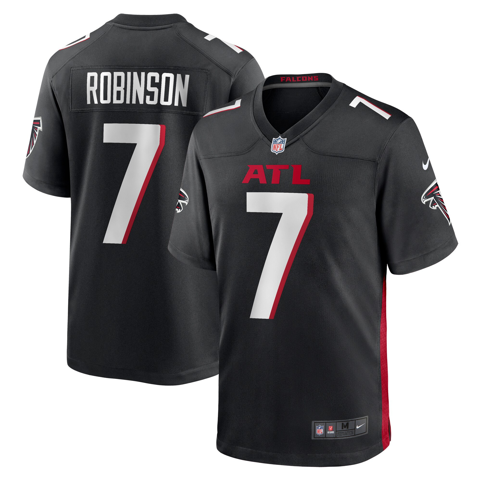 Men's Atlanta Falcons Black Game Bijan Robinson Jersey - All Stitched