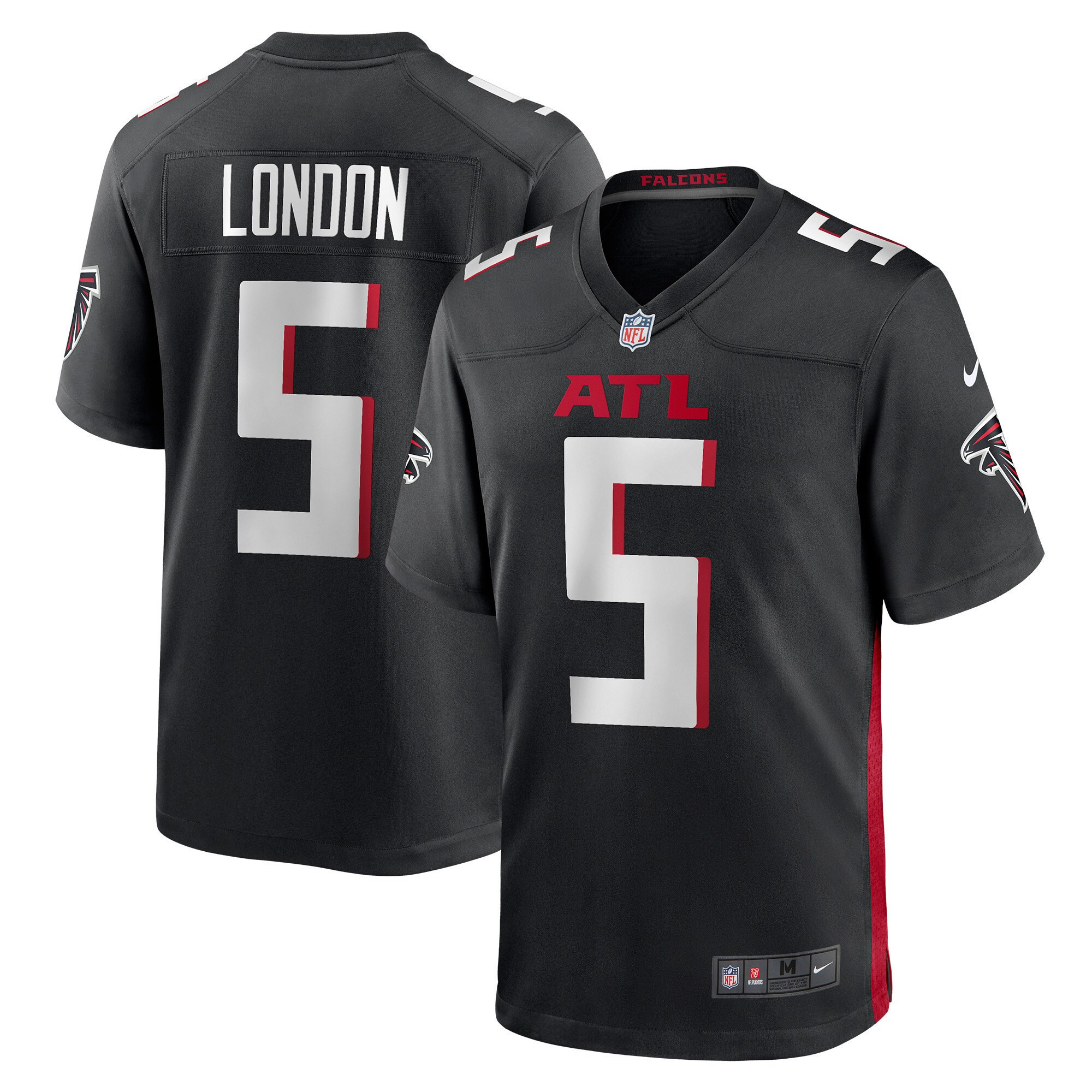 Men's Atlanta Falcons Black Game Drake London Jersey - All Stitched