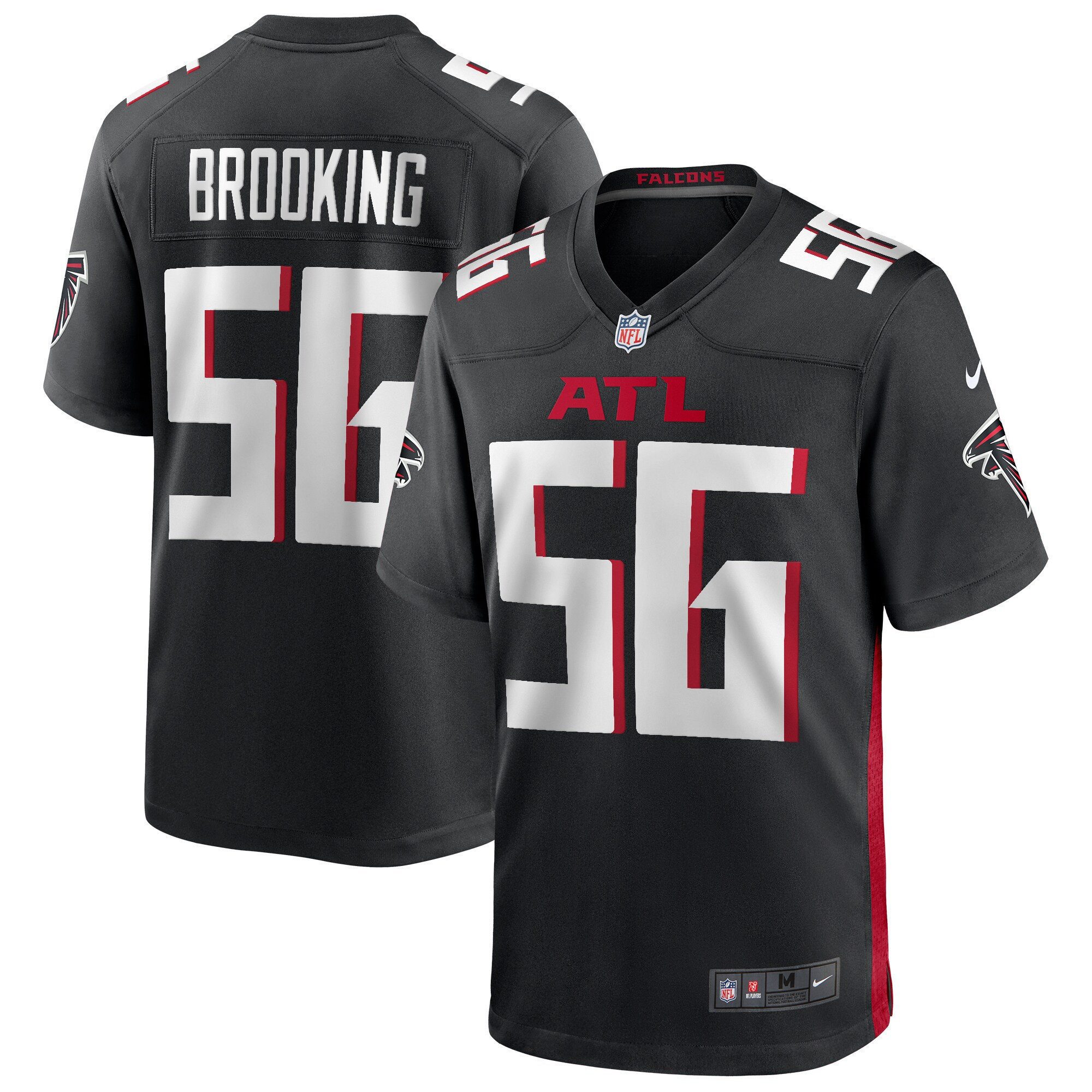 Men's Atlanta Falcons Black Game Keith Brooking Jersey - All Stitched