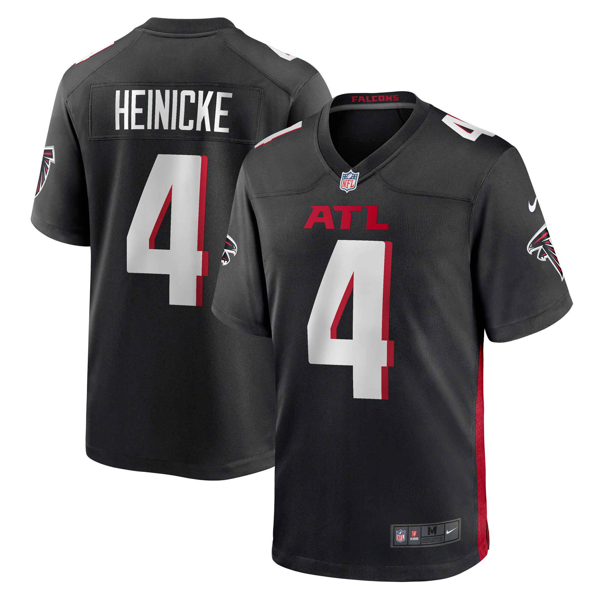 Men's Atlanta Falcons Black Game Taylor Heinicke Jersey - All Stitched