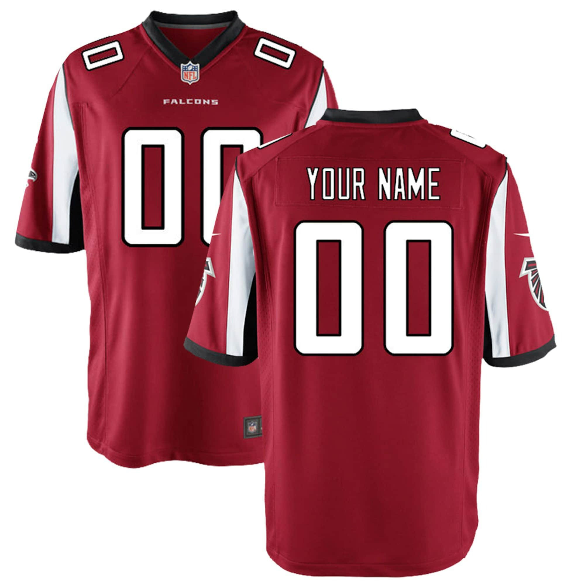 Men's Atlanta Falcons Custom Red Jersey - All Stitched