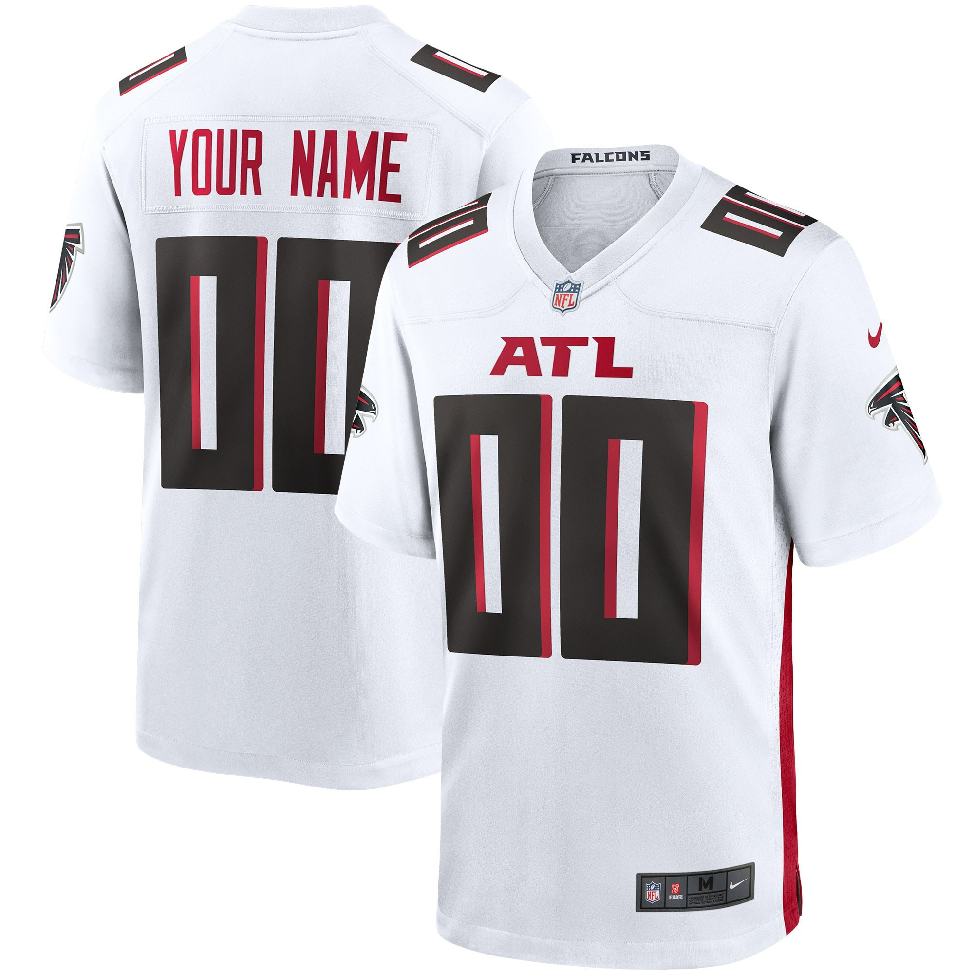 Men's Atlanta Falcons Custom White Jersey - All Stitched