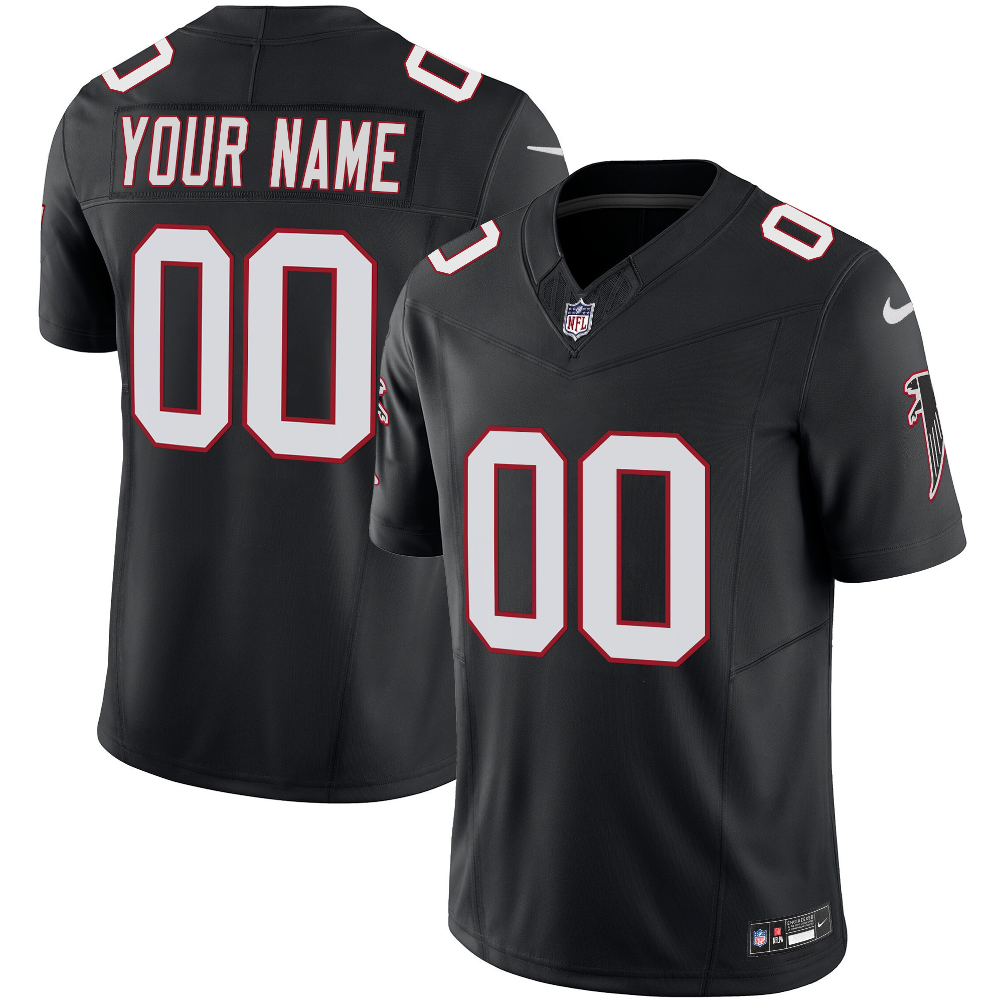 Men's Atlanta Falcons Vapor Limited Custom Black Jersey - All Stitched