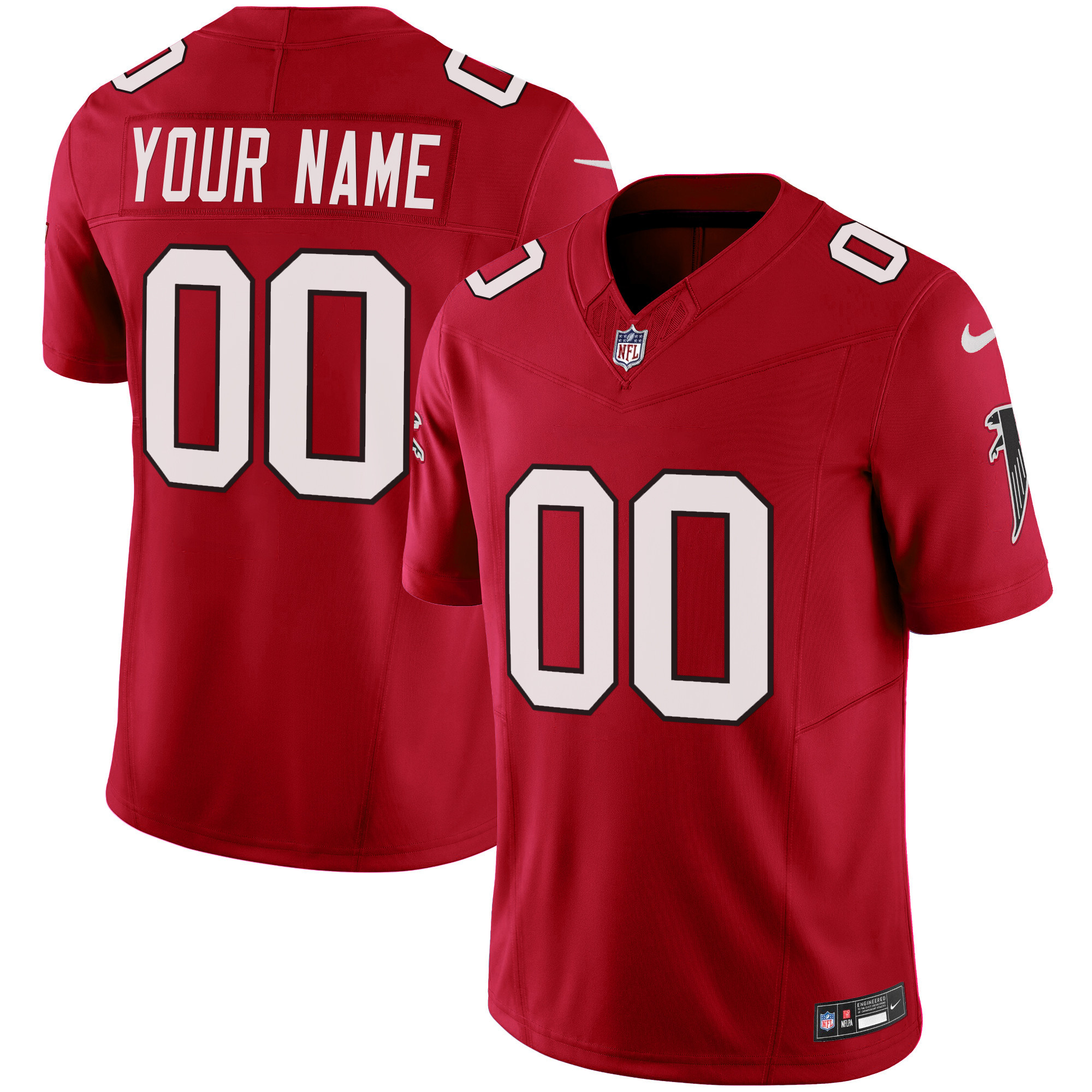 Men's Atlanta Falcons Vapor Limited Custom Red Jersey - All Stitched