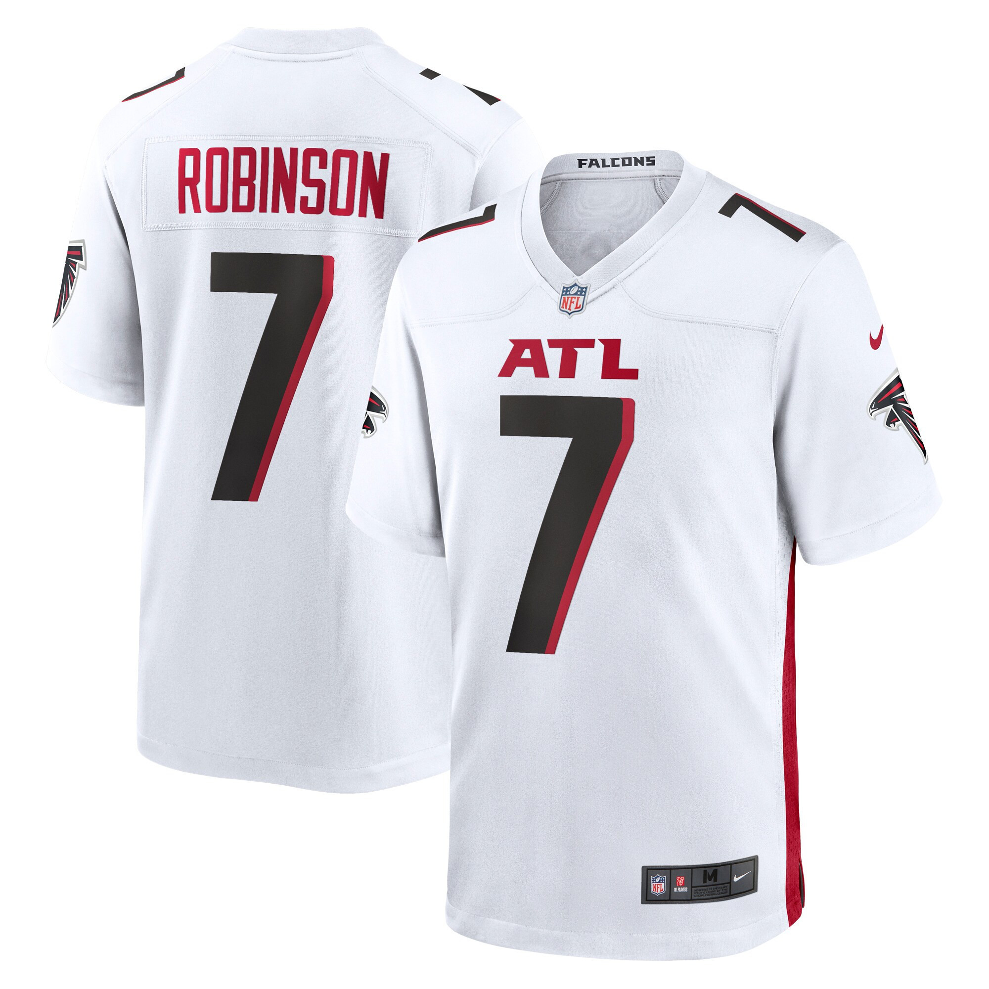 Men's Atlanta Falcons White Game Bijan Robinson Jersey - All Stitched