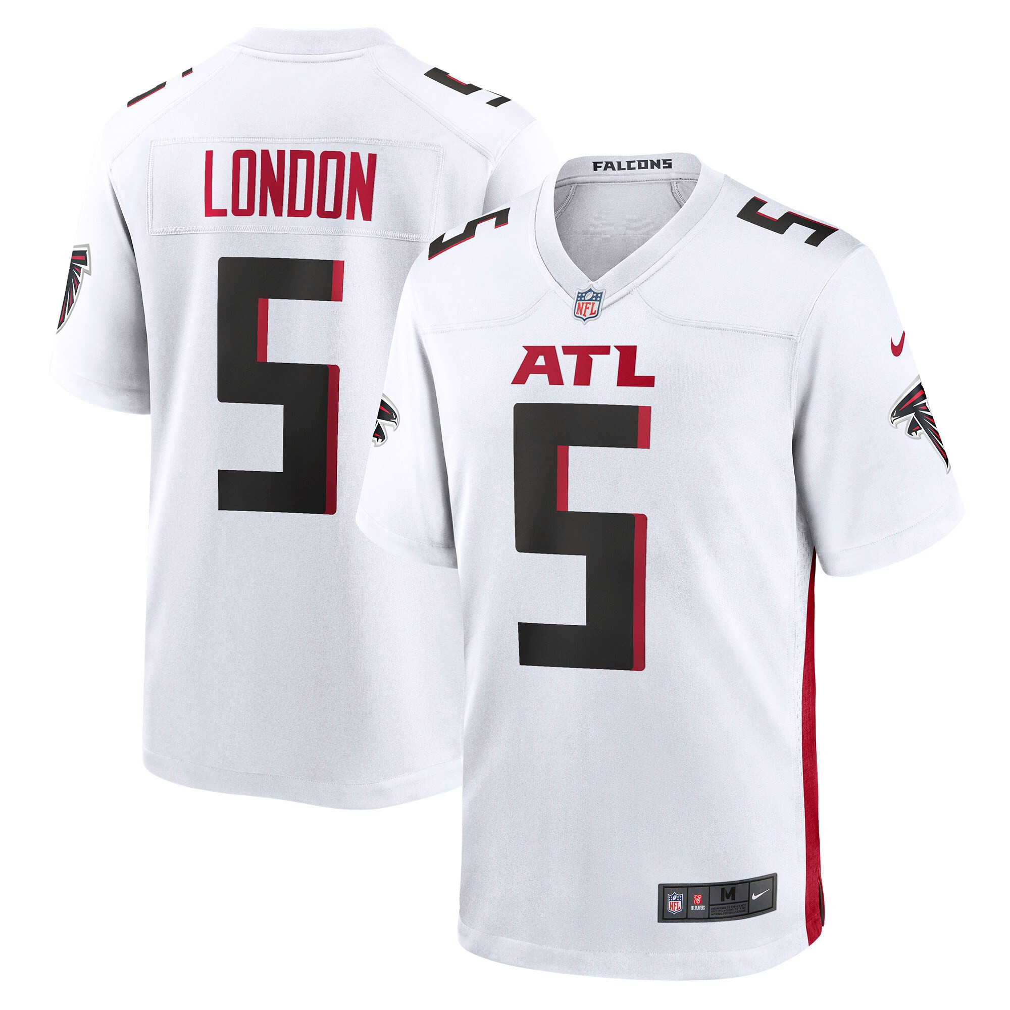 Men's Atlanta Falcons White Game Drake London Jersey - All Stitched