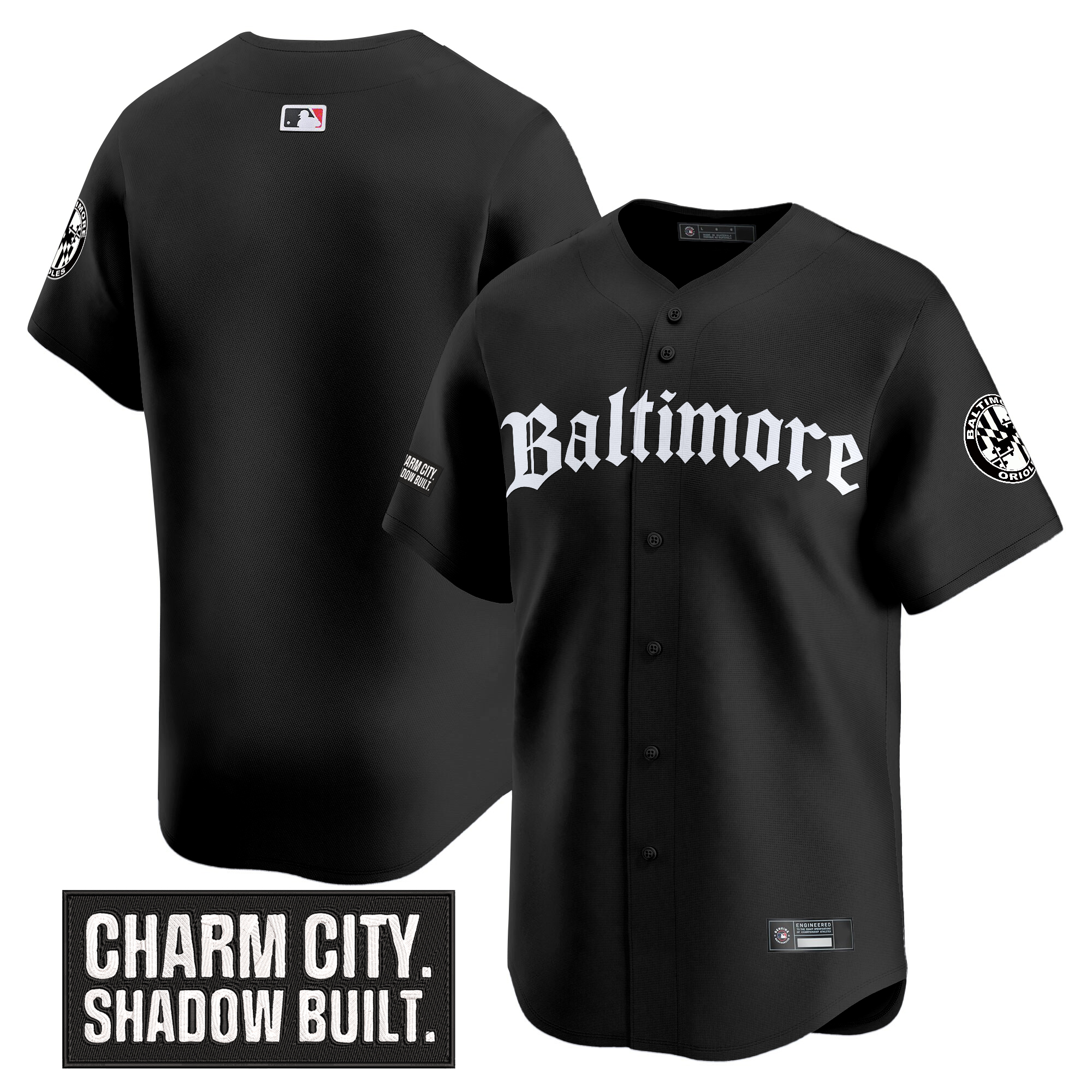 Men's Baltimore Orioles 'Gothic Harbor Edition' Vapor Premier Limited Black Jersey - All Stitched