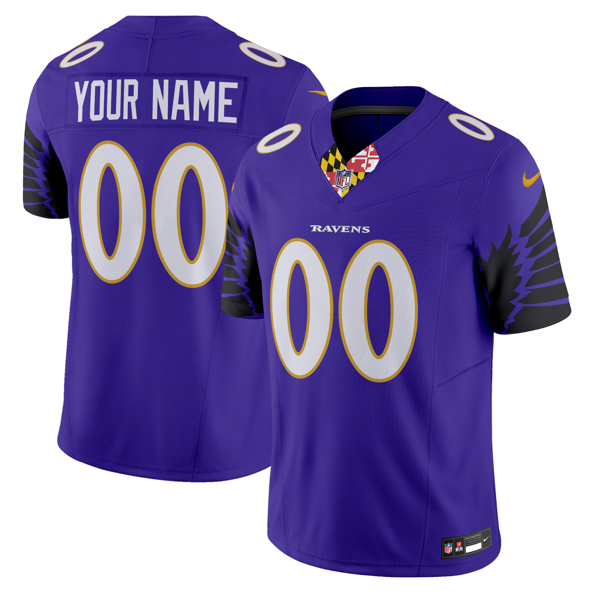 Men's Baltimore Ravens Special Vapor Limited Custom Purple Jersey - All Stitched