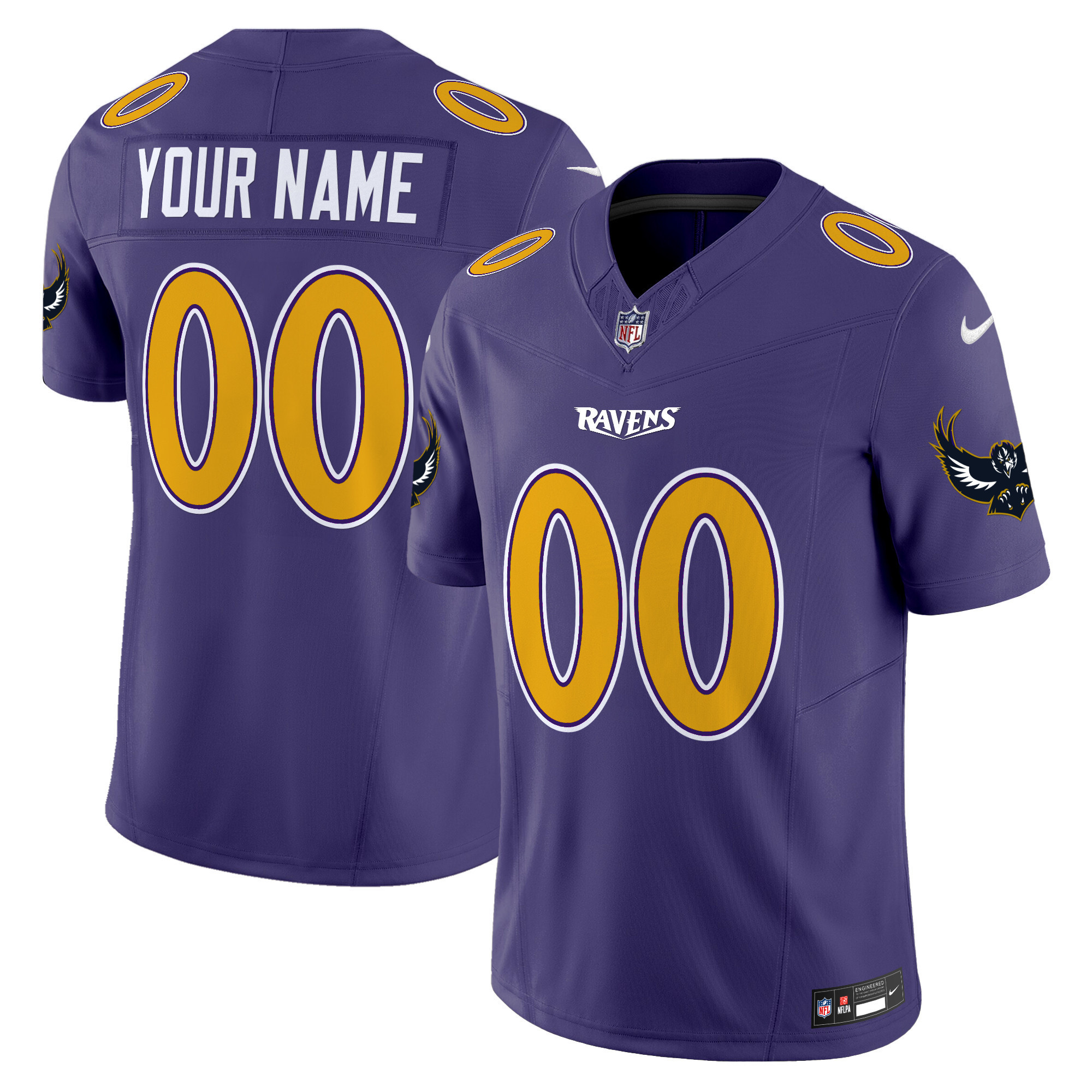 Men's Baltimore Ravens Special Vapor Limited Custom Purple Jersey - All Stitched