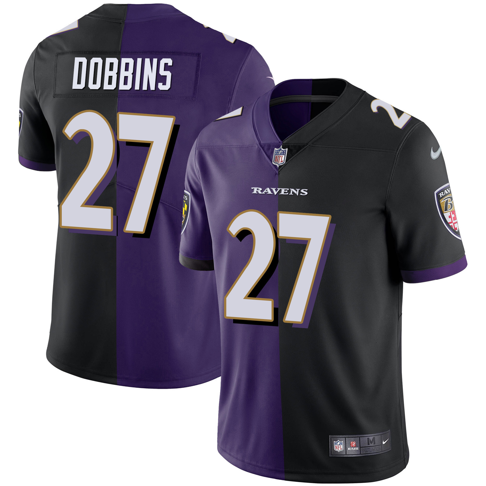 Men's Baltimore Ravens Split Vapor J.K. Dobbins Jersey - All Stitched