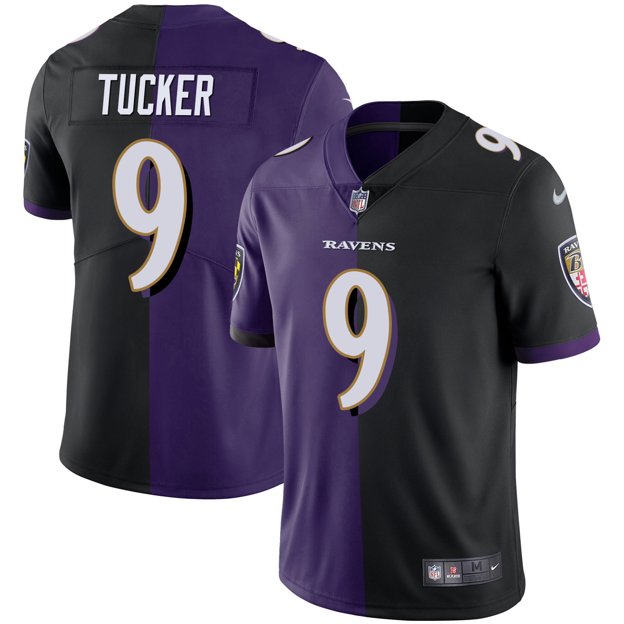 Men's Baltimore Ravens Split Vapor Justin Tucker Jersey - All Stitched