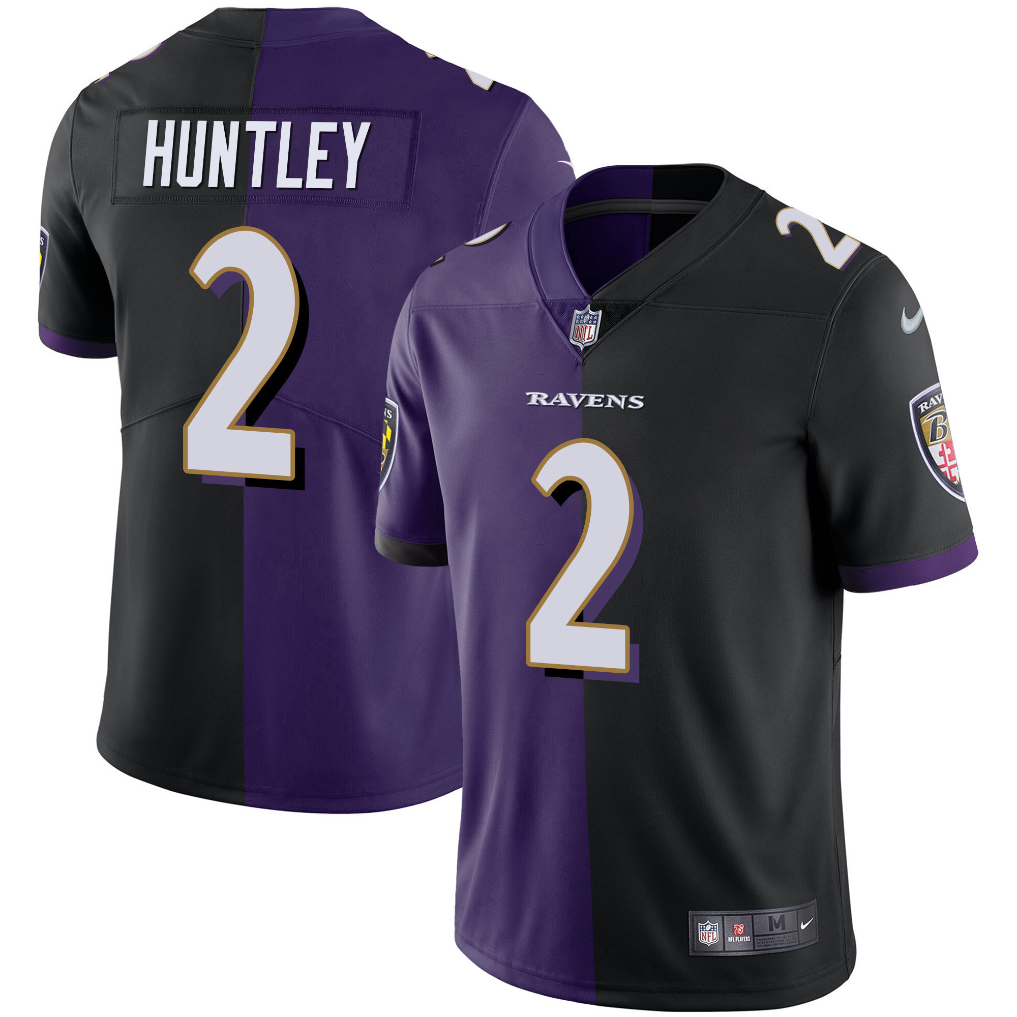 Men's Baltimore Ravens Split Vapor Tyler Huntley Jersey - All Stitched