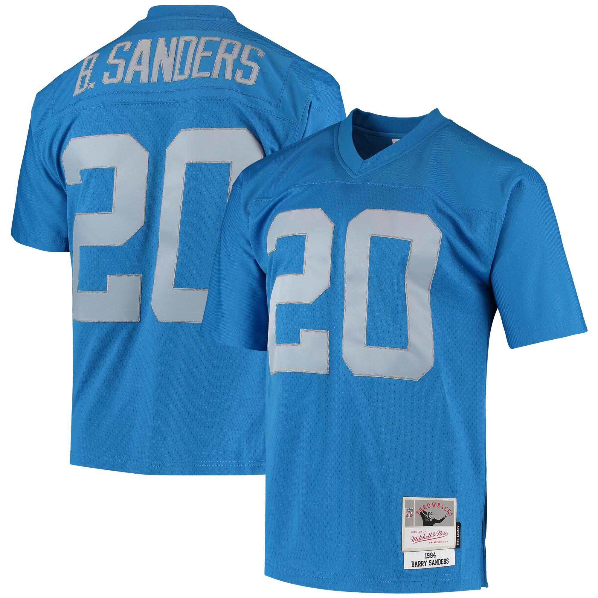 Men's Barry Sanders Detroit Lions Mitchell & Ness Legacy Blue Jersey - All Stitched