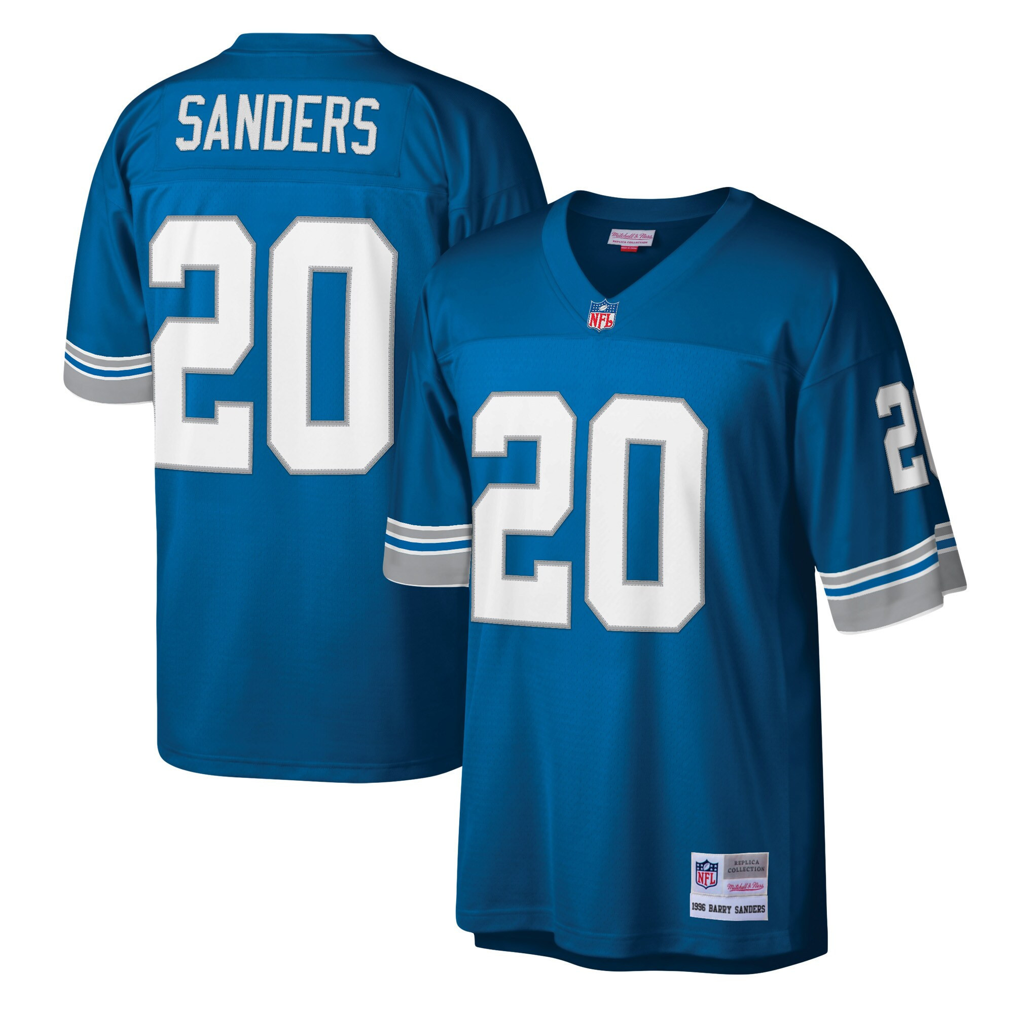 Men's Barry Sanders Mitchell & Ness Blue Detroit Lions Legacy Blue Jersey - All Stitched