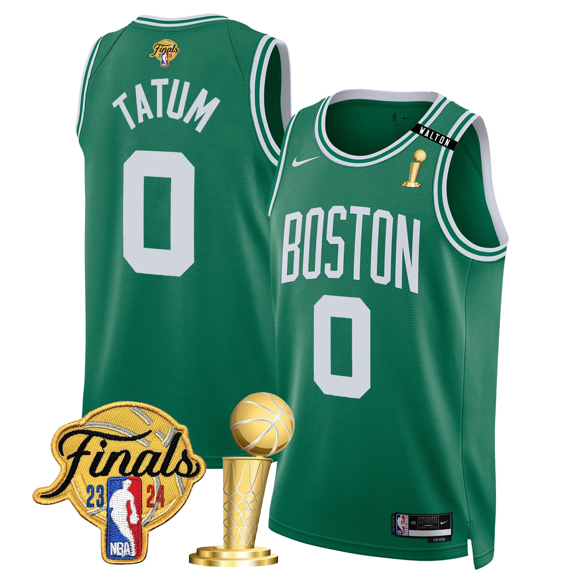 Men's Boston Celtics 2024 Final & Champions Patch Swingman Jersey V2 - All Stitched - Image 22