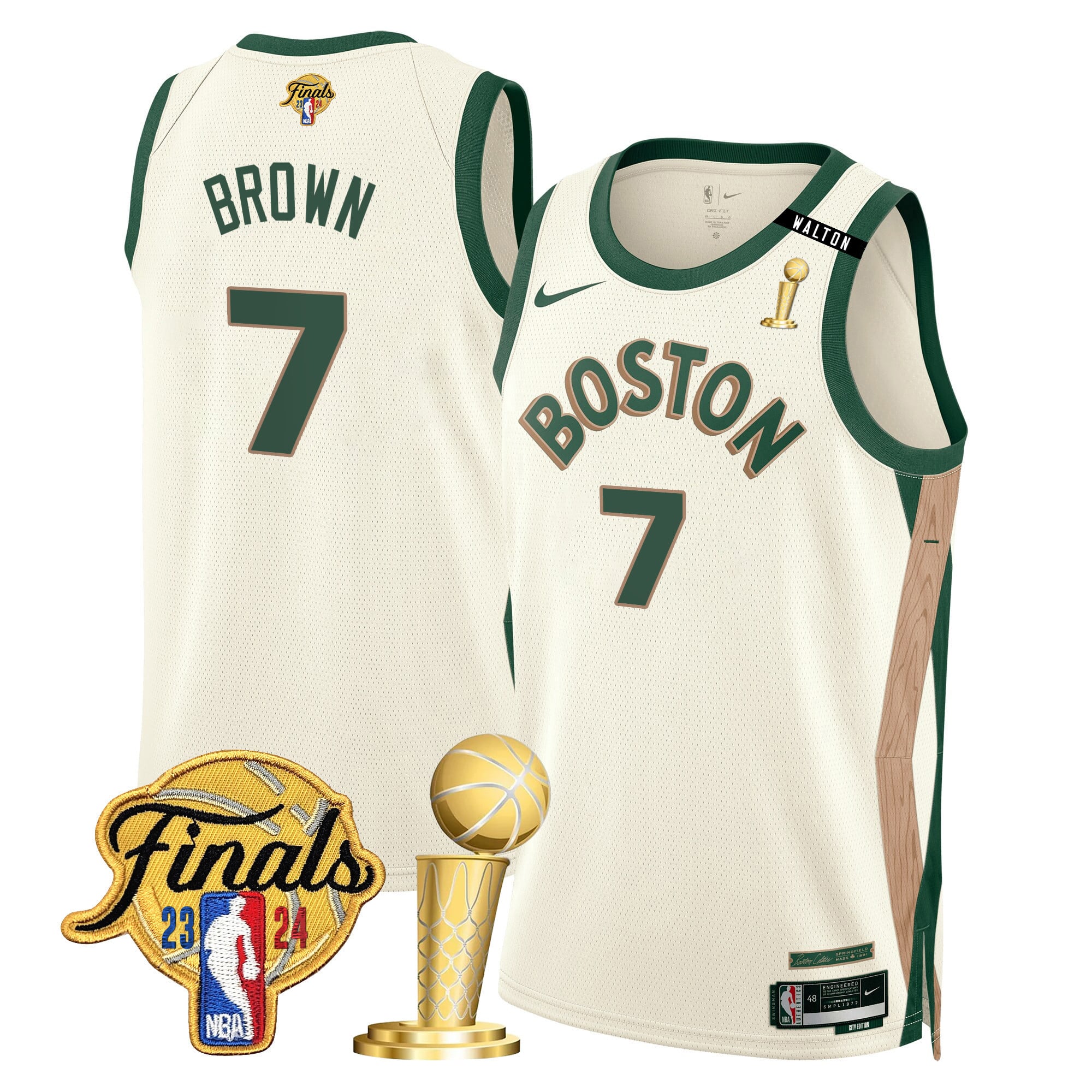 Men's Boston Celtics 2024 Final & Champions Patch Swingman Jersey V2 - All Stitched - Image 38