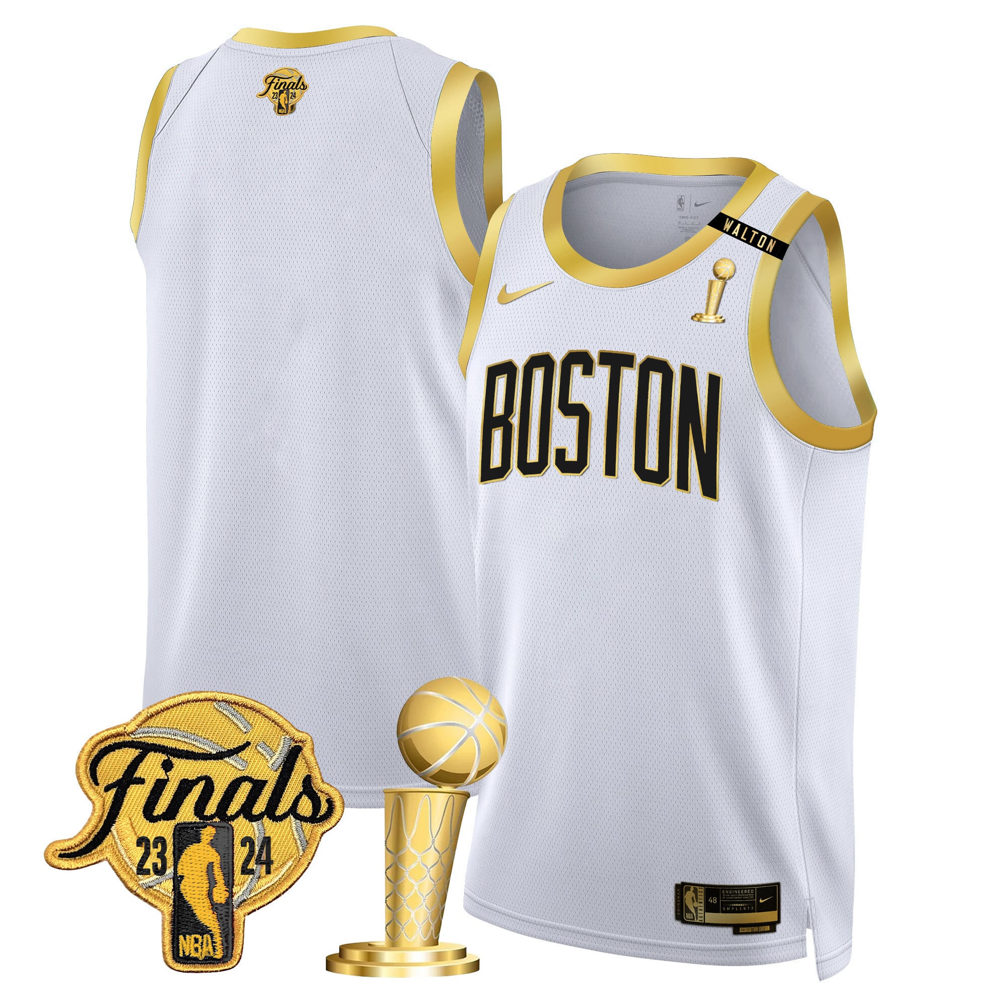 Men's Boston Celtics 2024 Final & Champions Patch Swingman Jersey V2 - All Stitched - Image 7
