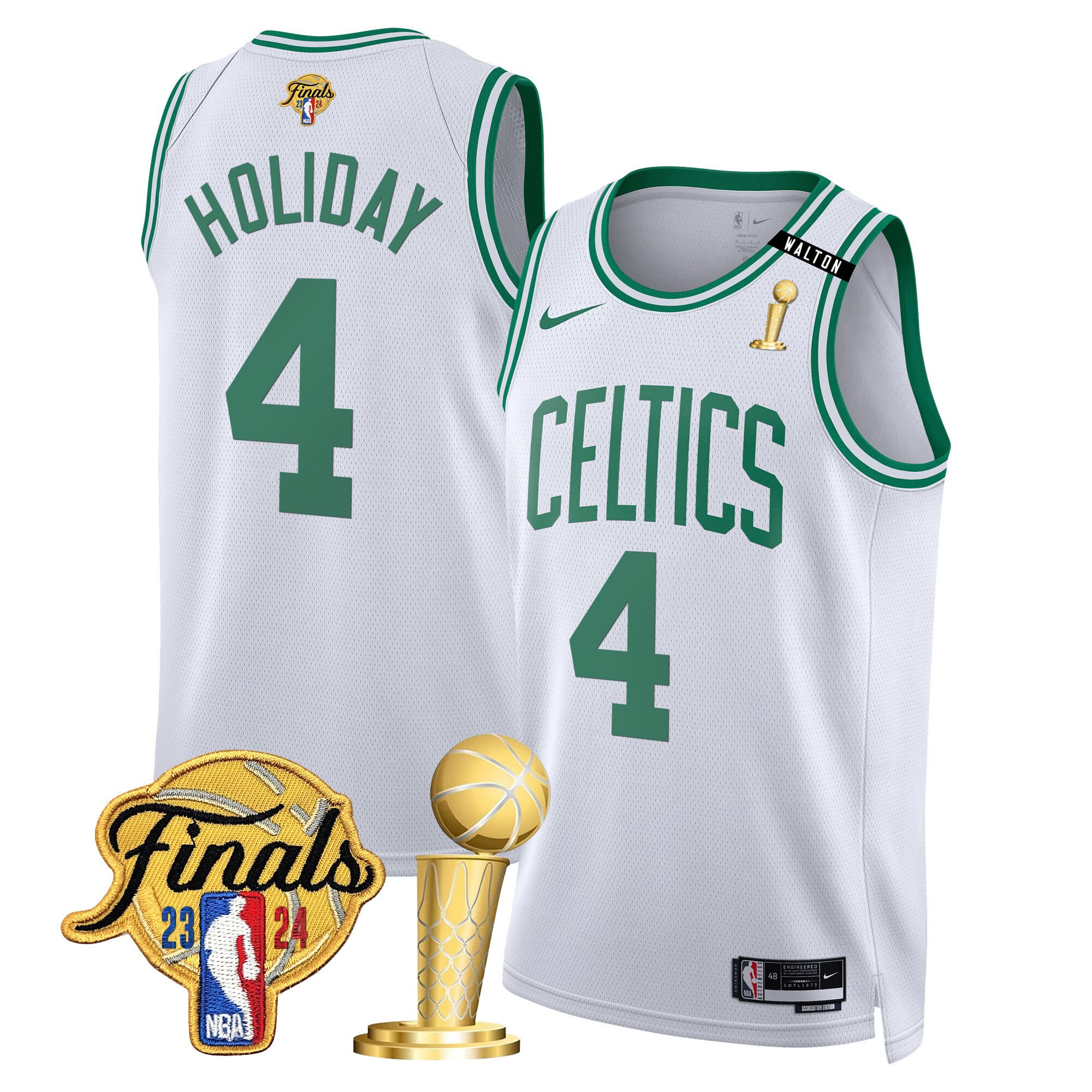 Men's Boston Celtics 2024 Final & Champions Patch Swingman Jersey V2 - All Stitched - Image 33