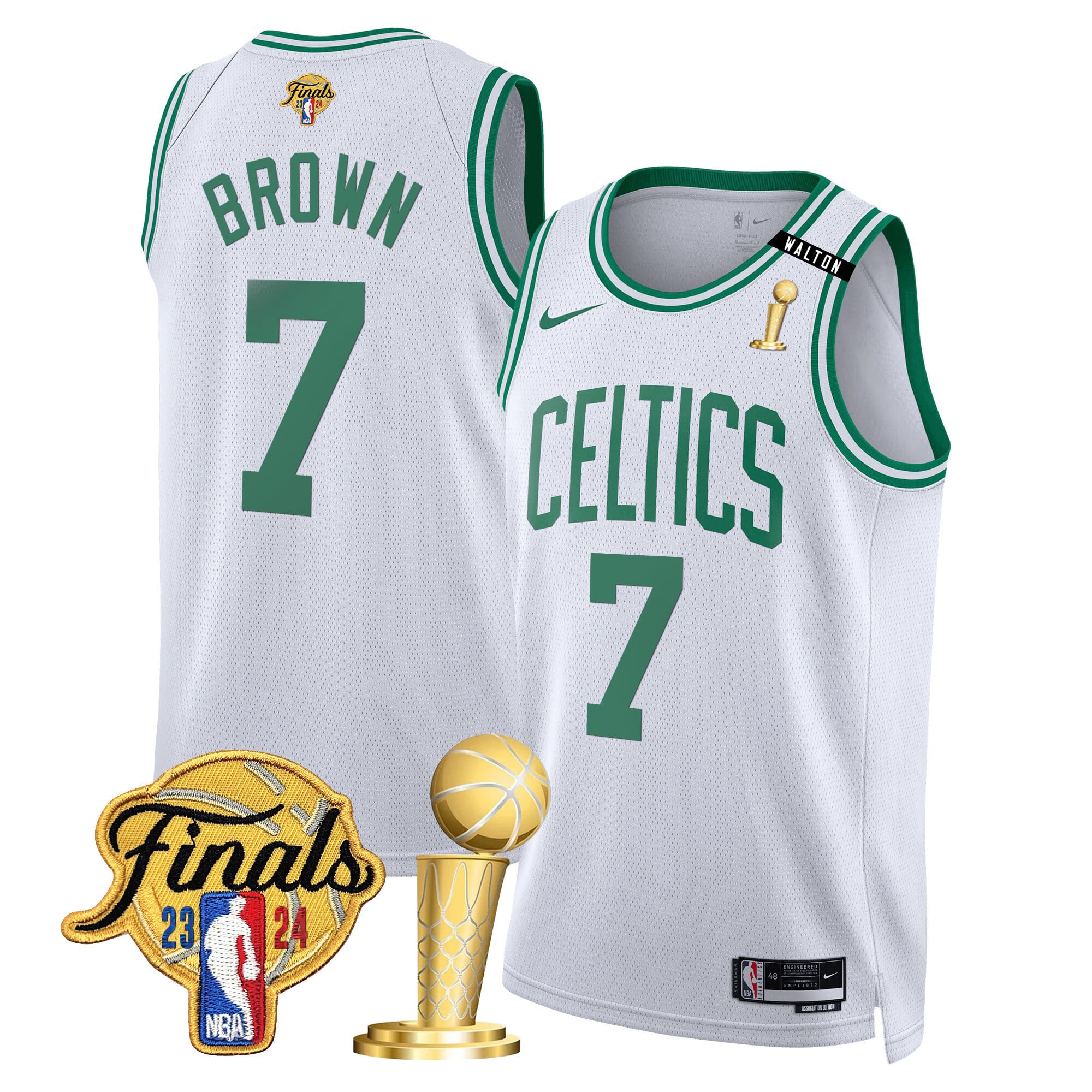 Men's Boston Celtics 2024 Final & Champions Patch Swingman Jersey V2 - All Stitched - Image 31
