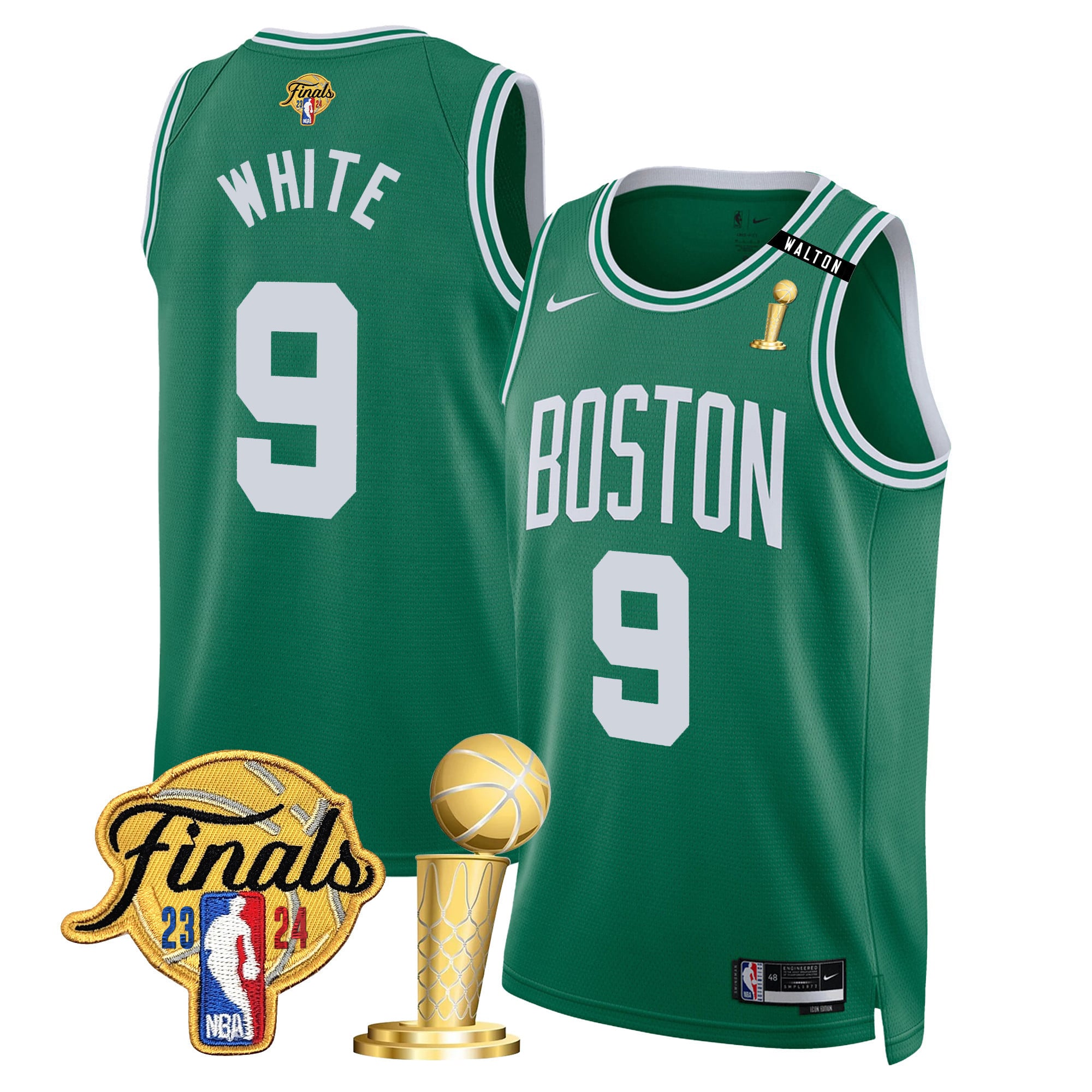 Men's Boston Celtics 2024 Final & Champions Patch Swingman Jersey V2 - All Stitched - Image 23