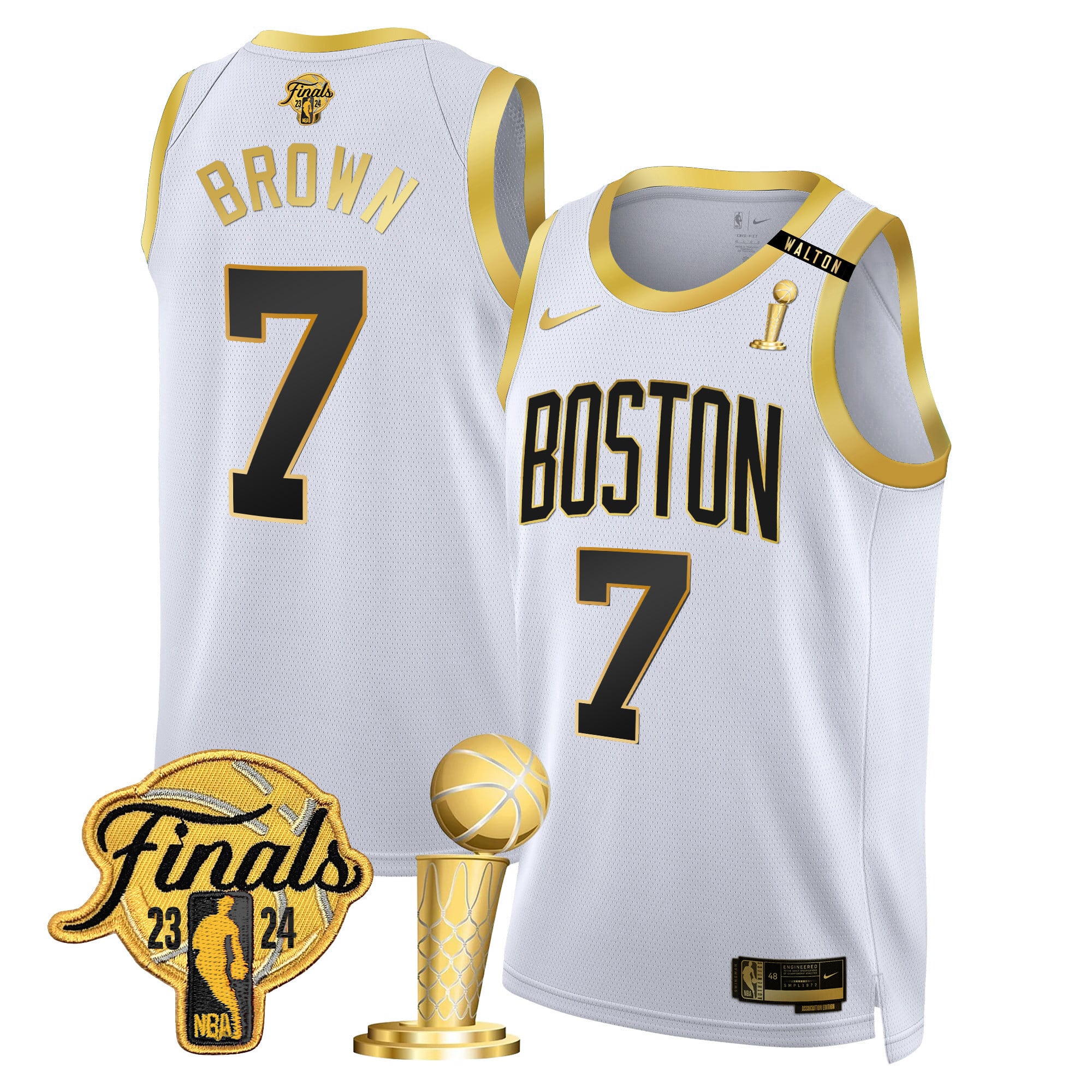 Men's Boston Celtics 2024 Final & Champions Patch Swingman Jersey V2 - All Stitched - Image 3