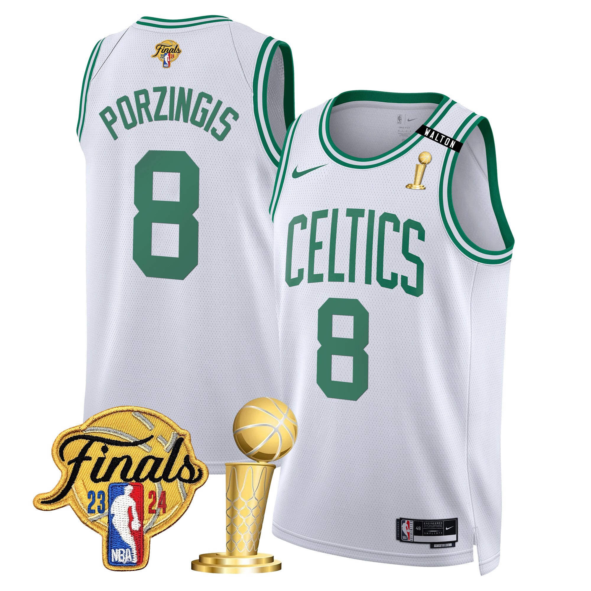 Men's Boston Celtics 2024 Final & Champions Patch Swingman Jersey V2 - All Stitched - Image 32