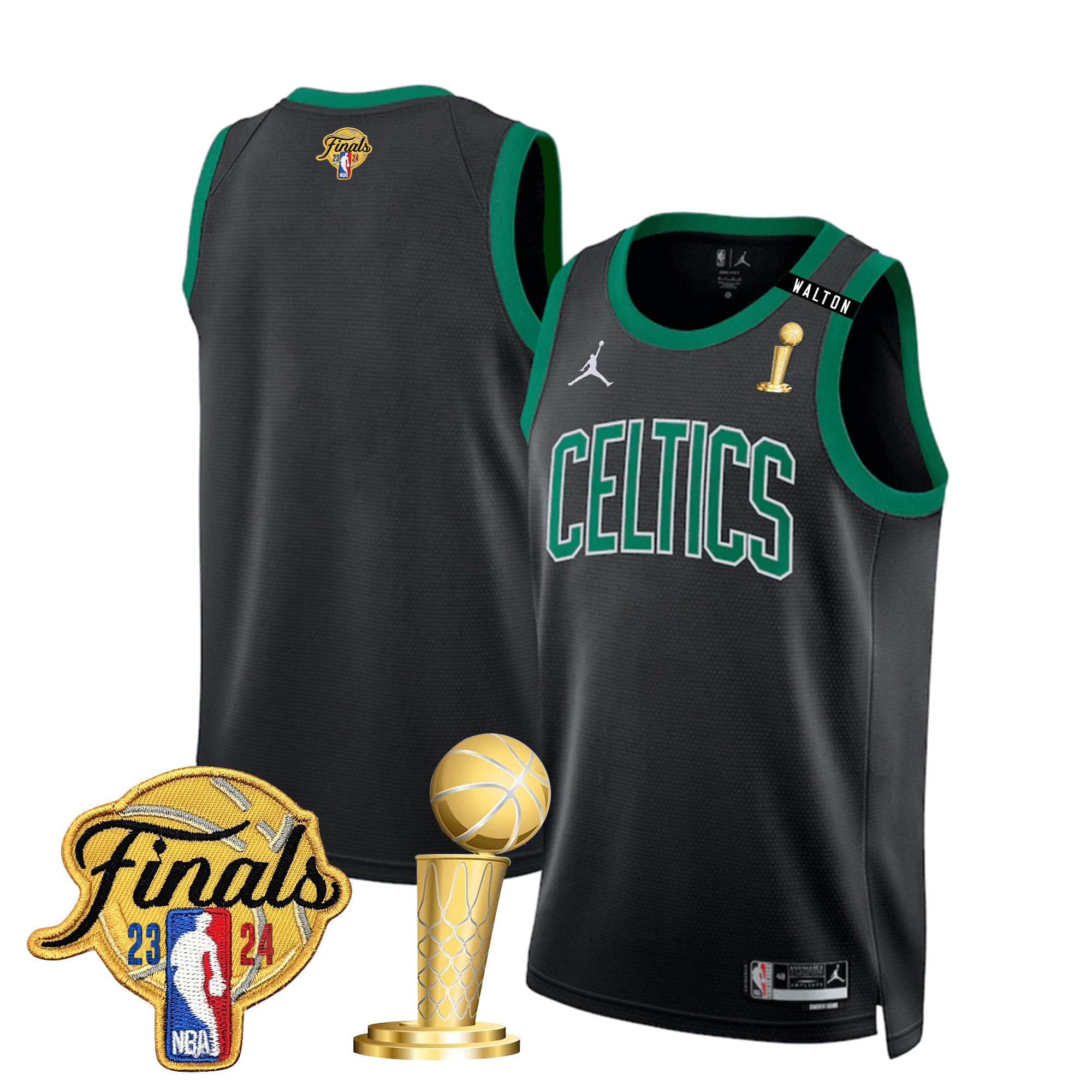 Men's Boston Celtics 2024 Final & Champions Patch Swingman Jersey V2 - All Stitched - Image 21