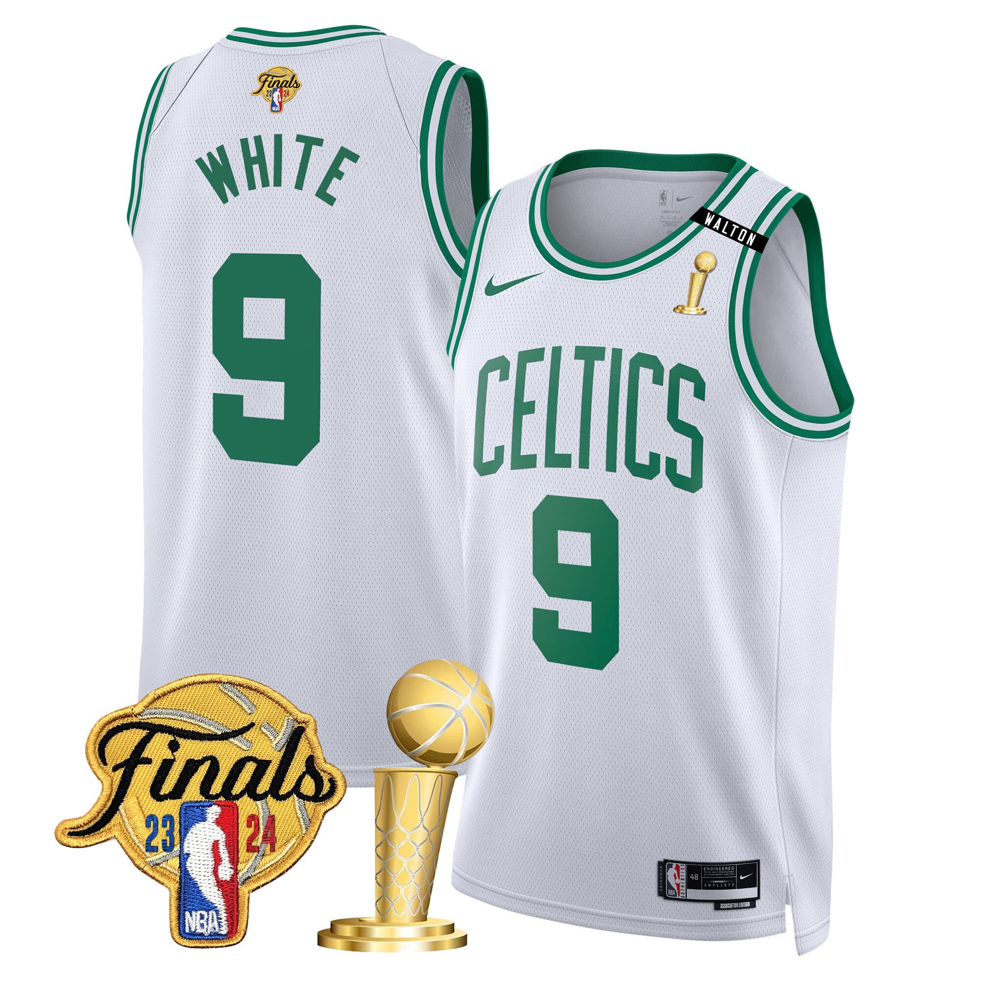 Men's Boston Celtics 2024 Final & Champions Patch Swingman Jersey V2 - All Stitched - Image 30