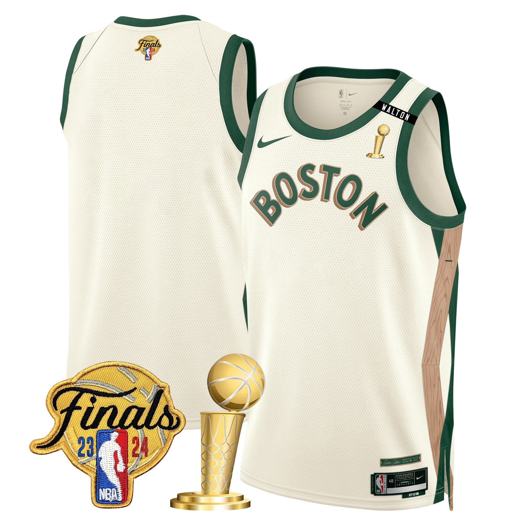 Men's Boston Celtics 2024 Final & Champions Patch Swingman Jersey V2 - All Stitched - Image 42