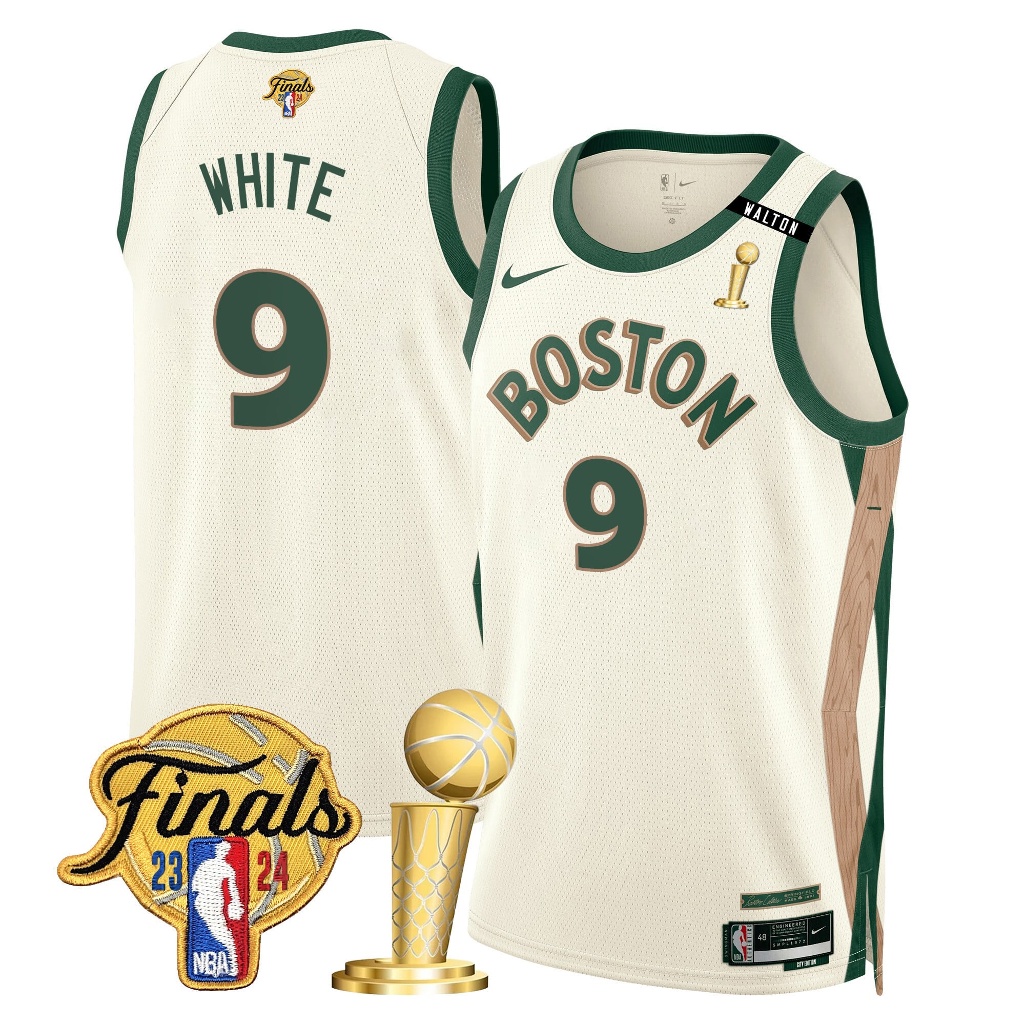 Men's Boston Celtics 2024 Final & Champions Patch Swingman Jersey V2 - All Stitched - Image 37