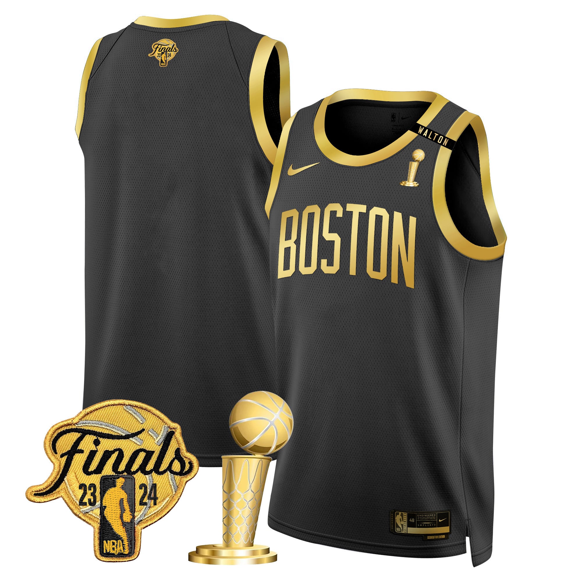 Men's Boston Celtics 2024 Final & Champions Patch Swingman Jersey V2 - All Stitched - Image 14