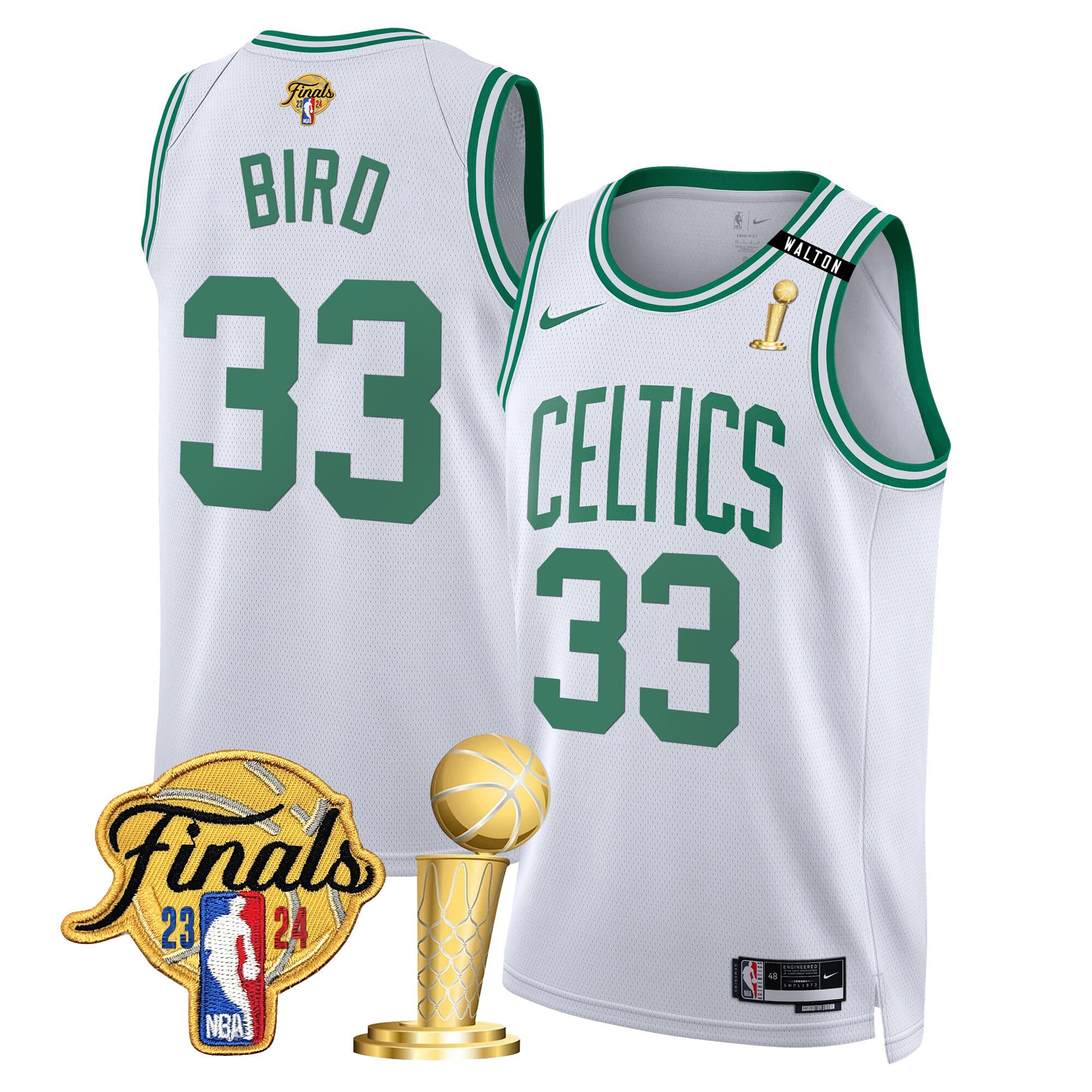Men's Boston Celtics 2024 Final & Champions Patch Swingman Jersey V2 - All Stitched - Image 34