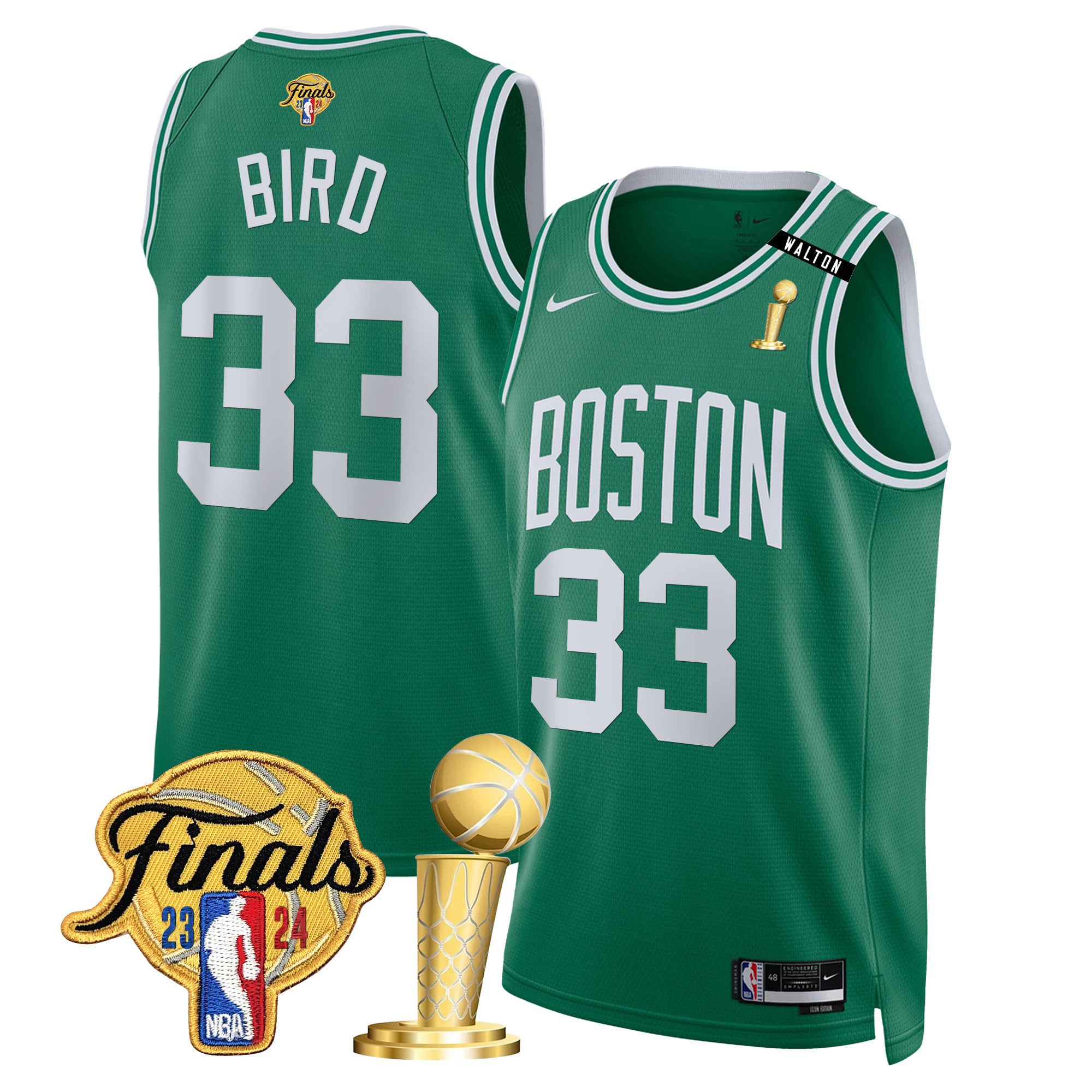 Men's Boston Celtics 2024 Final & Champions Patch Swingman Jersey V2 - All Stitched - Image 27