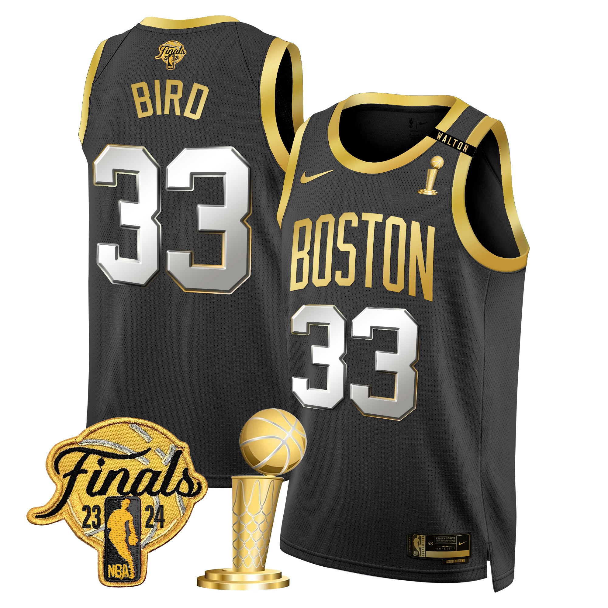Men's Boston Celtics 2024 Final & Champions Patch Swingman Jersey V2 - All Stitched - Image 13
