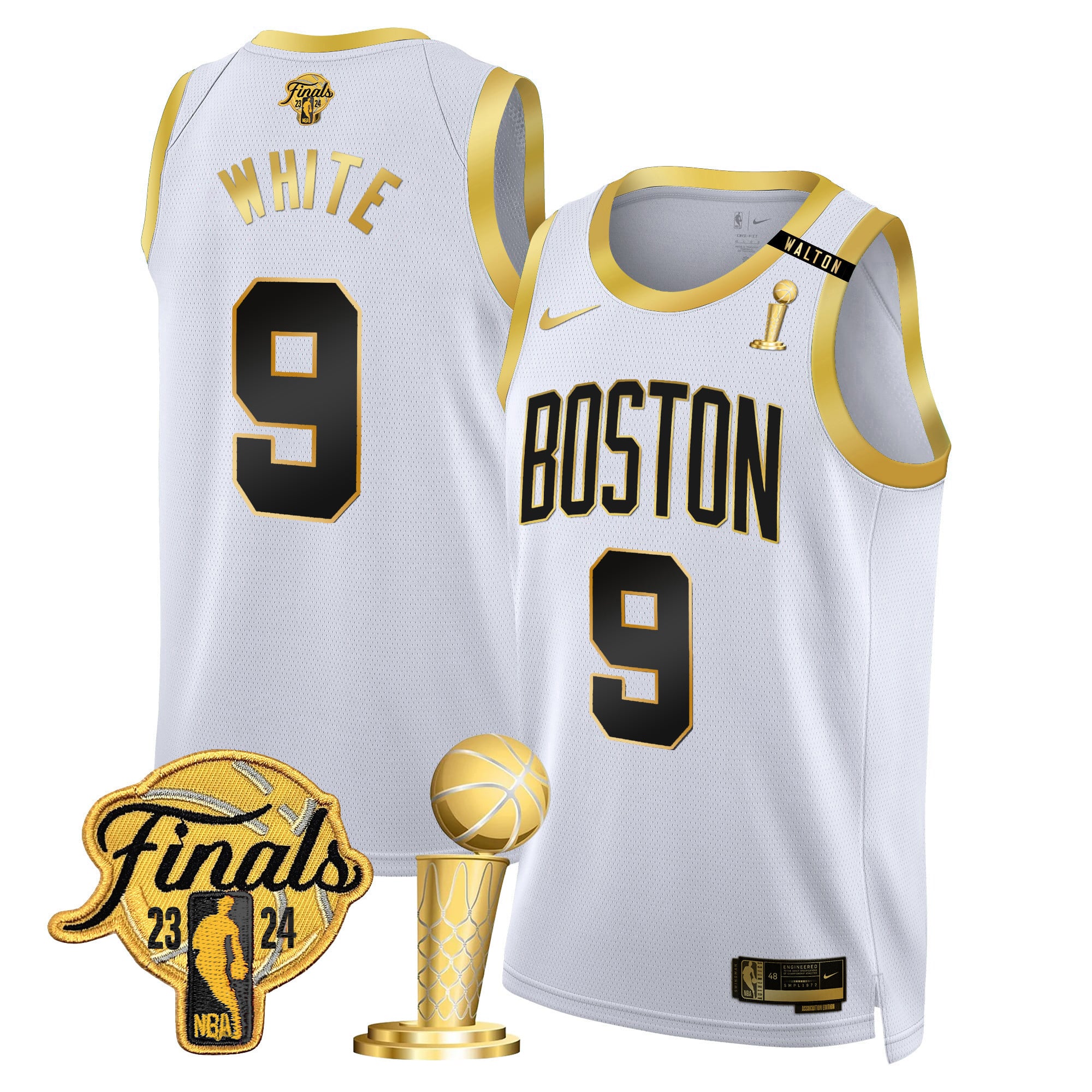 Men's Boston Celtics 2024 Final & Champions Patch Swingman Jersey V2 - All Stitched - Image 2