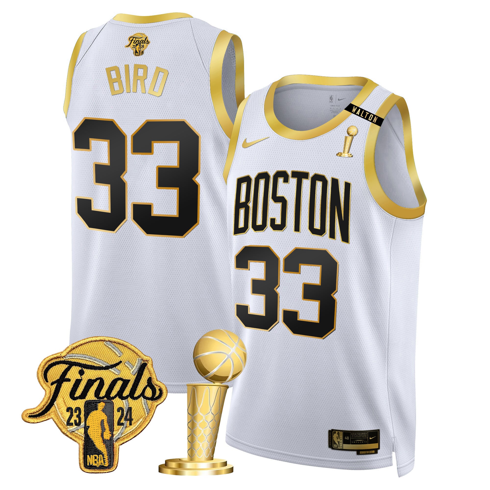 Men's Boston Celtics 2024 Final & Champions Patch Swingman Jersey V2 - All Stitched - Image 6