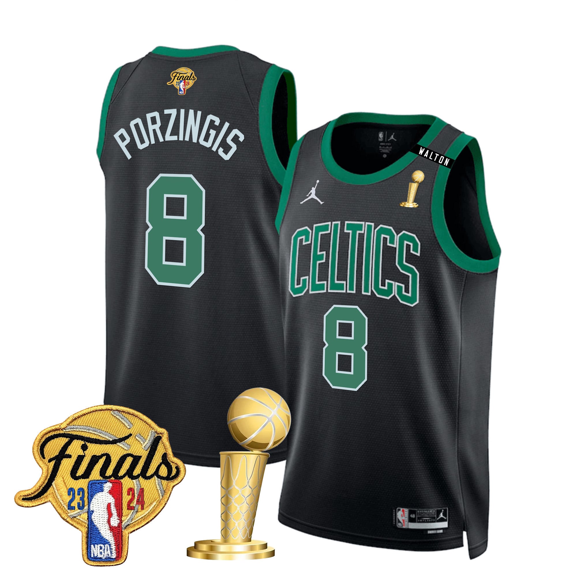 Men's Boston Celtics 2024 Final & Champions Patch Swingman Jersey V2 - All Stitched - Image 18