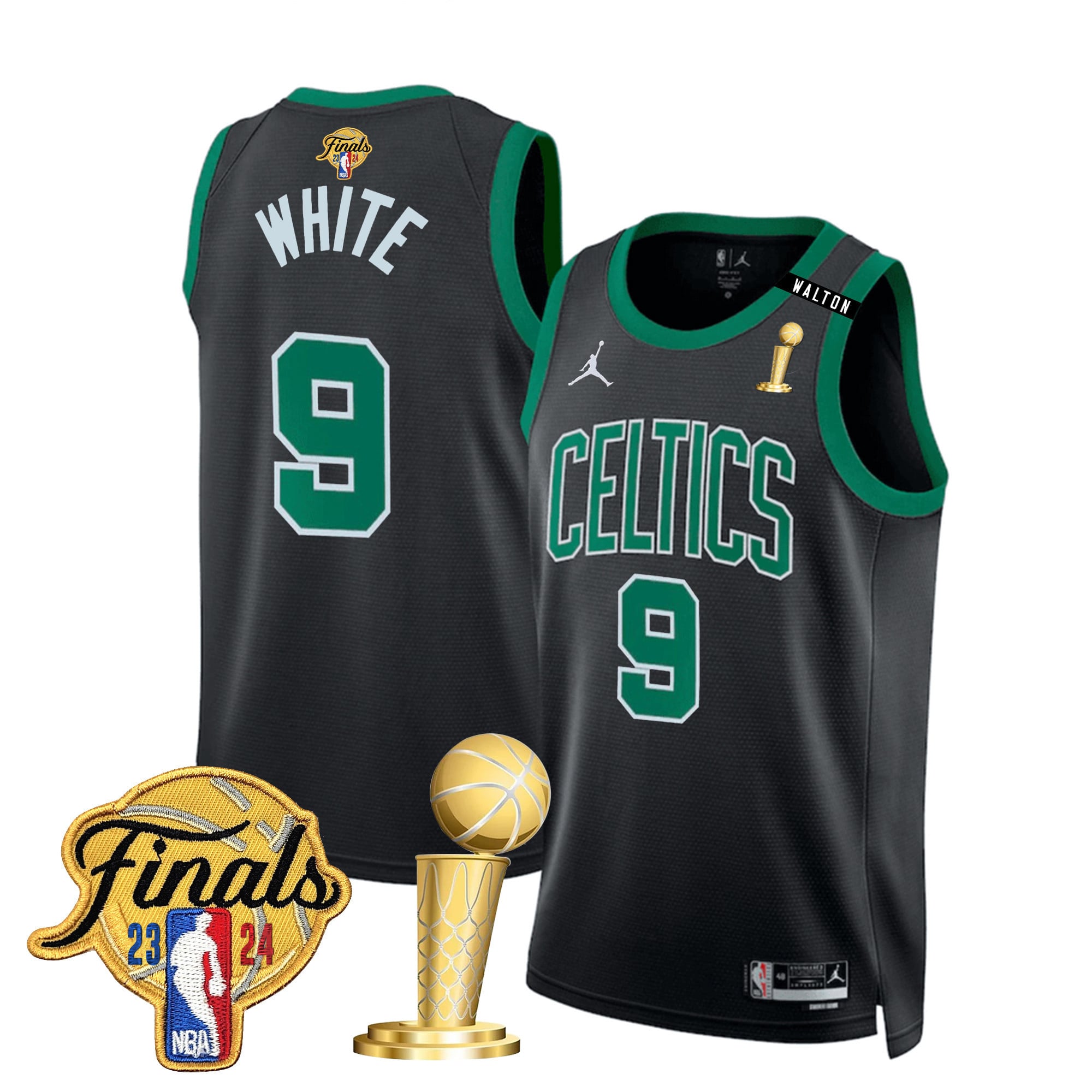 Men's Boston Celtics 2024 Final & Champions Patch Swingman Jersey V2 - All Stitched - Image 16
