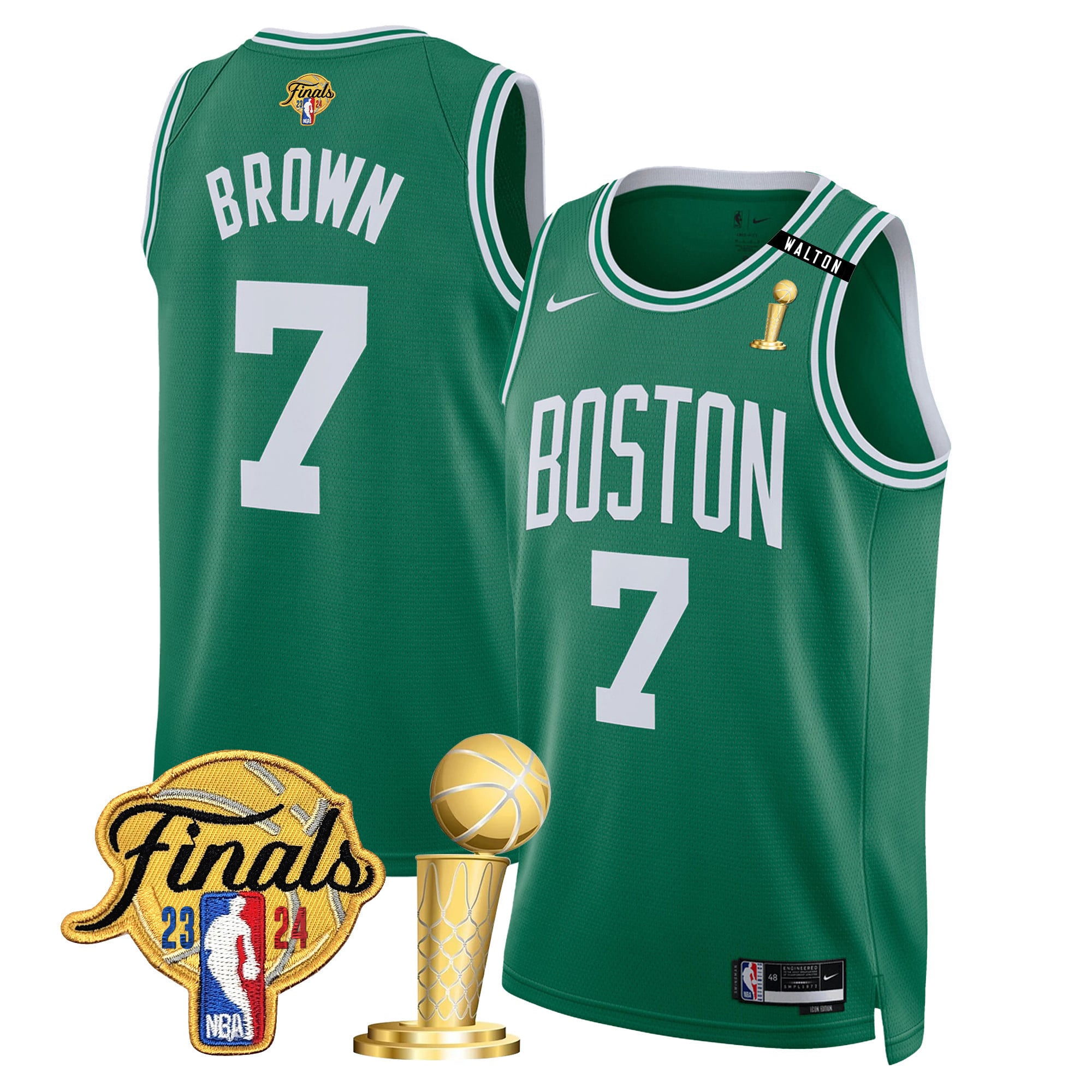 Men's Boston Celtics 2024 Final & Champions Patch Swingman Jersey V2 - All Stitched - Image 24