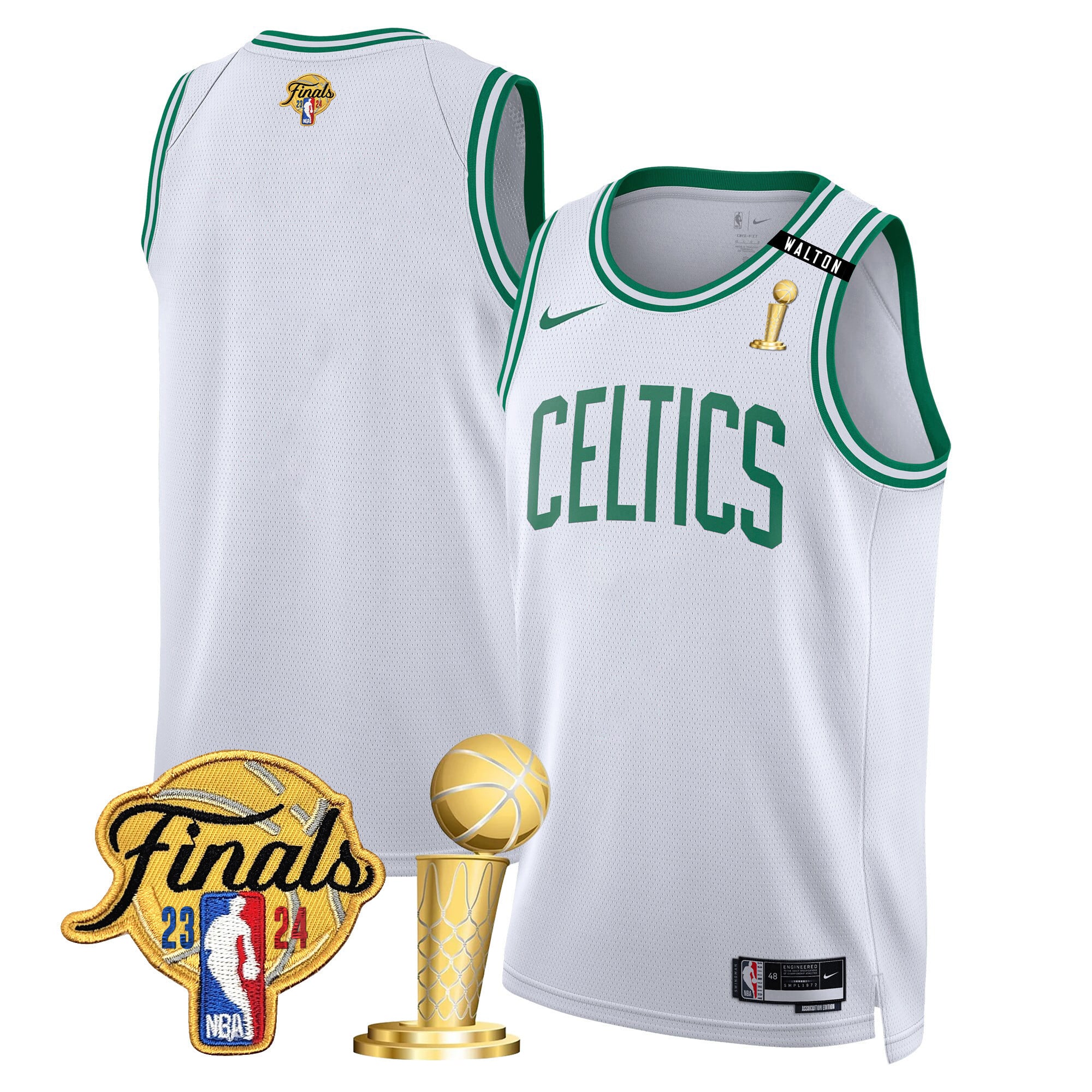 Men's Boston Celtics 2024 Final & Champions Patch Swingman Jersey V2 - All Stitched - Image 35