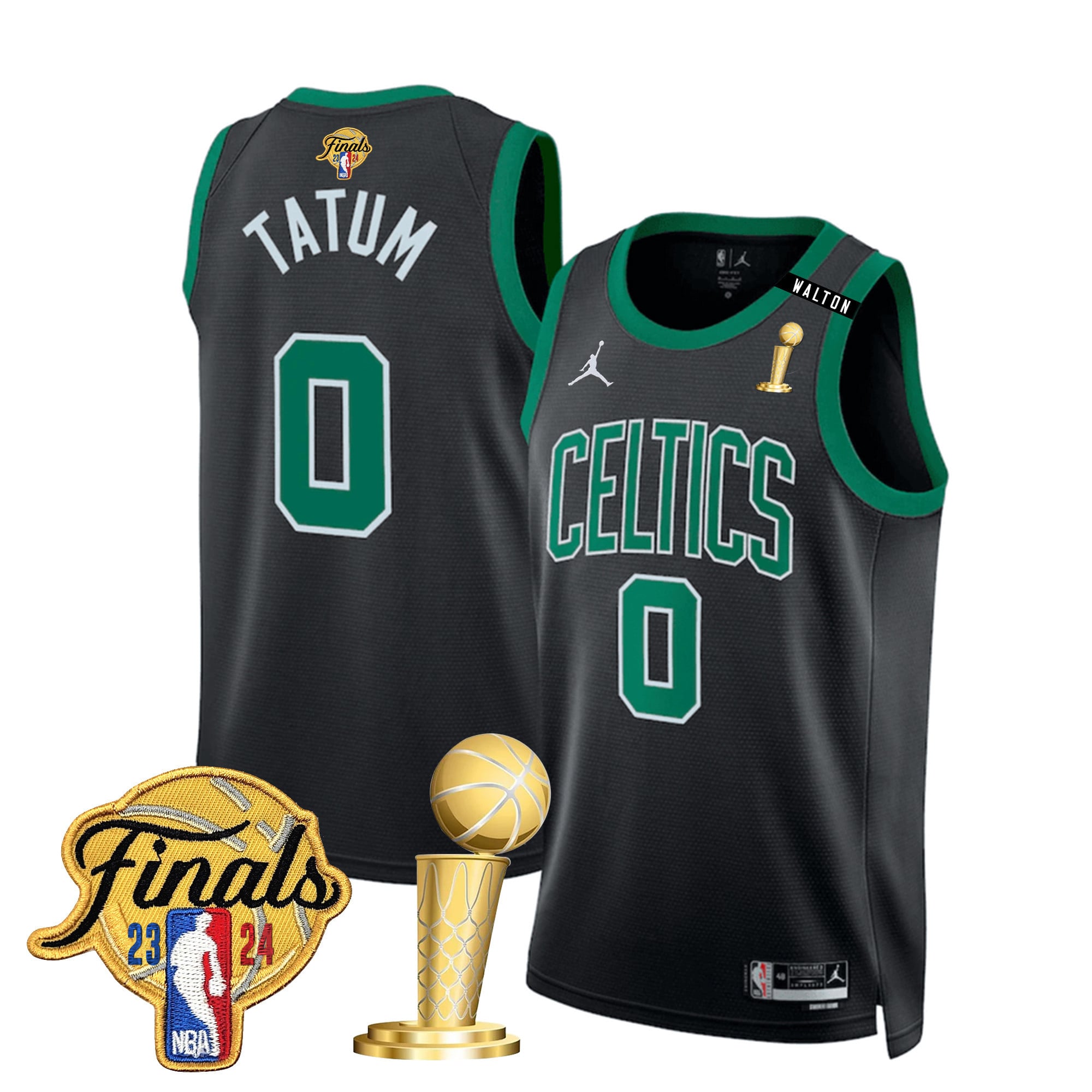 Men's Boston Celtics 2024 Final & Champions Patch Swingman Jersey V2 - All Stitched - Image 15