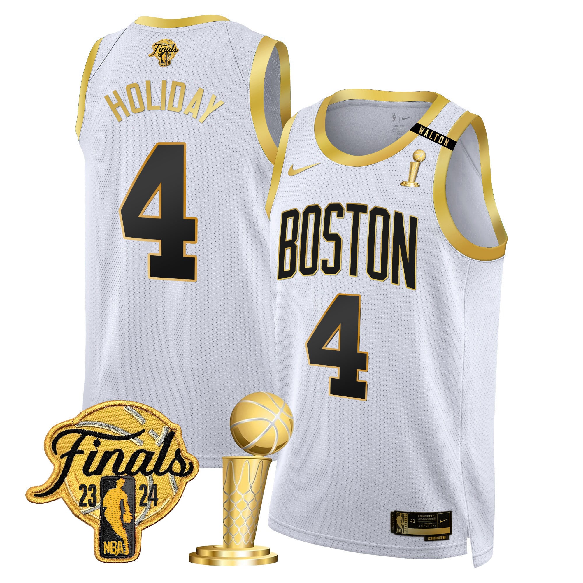 Men's Boston Celtics 2024 Final & Champions Patch Swingman Jersey V2 - All Stitched - Image 5