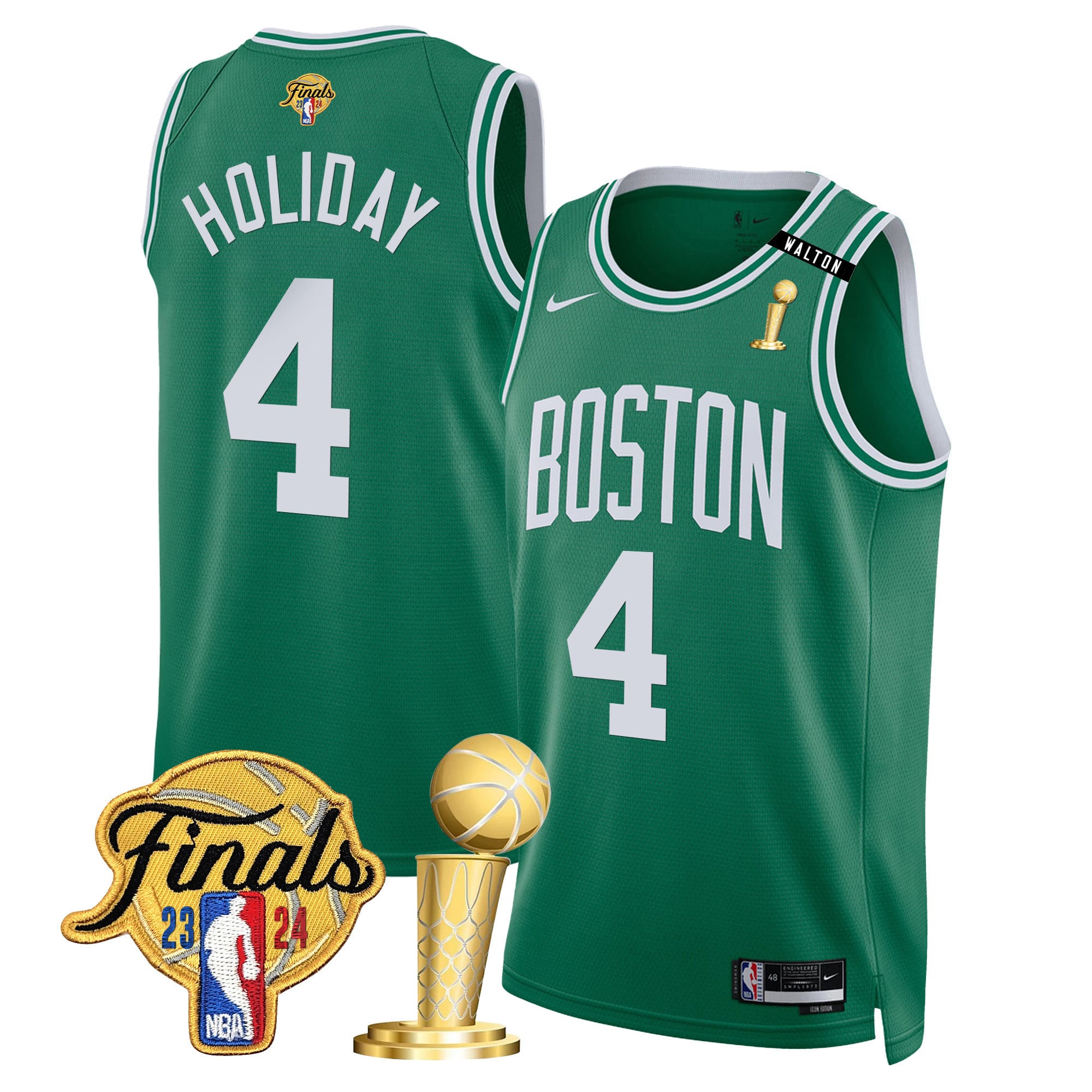 Men's Boston Celtics 2024 Final & Champions Patch Swingman Jersey V2 - All Stitched - Image 26