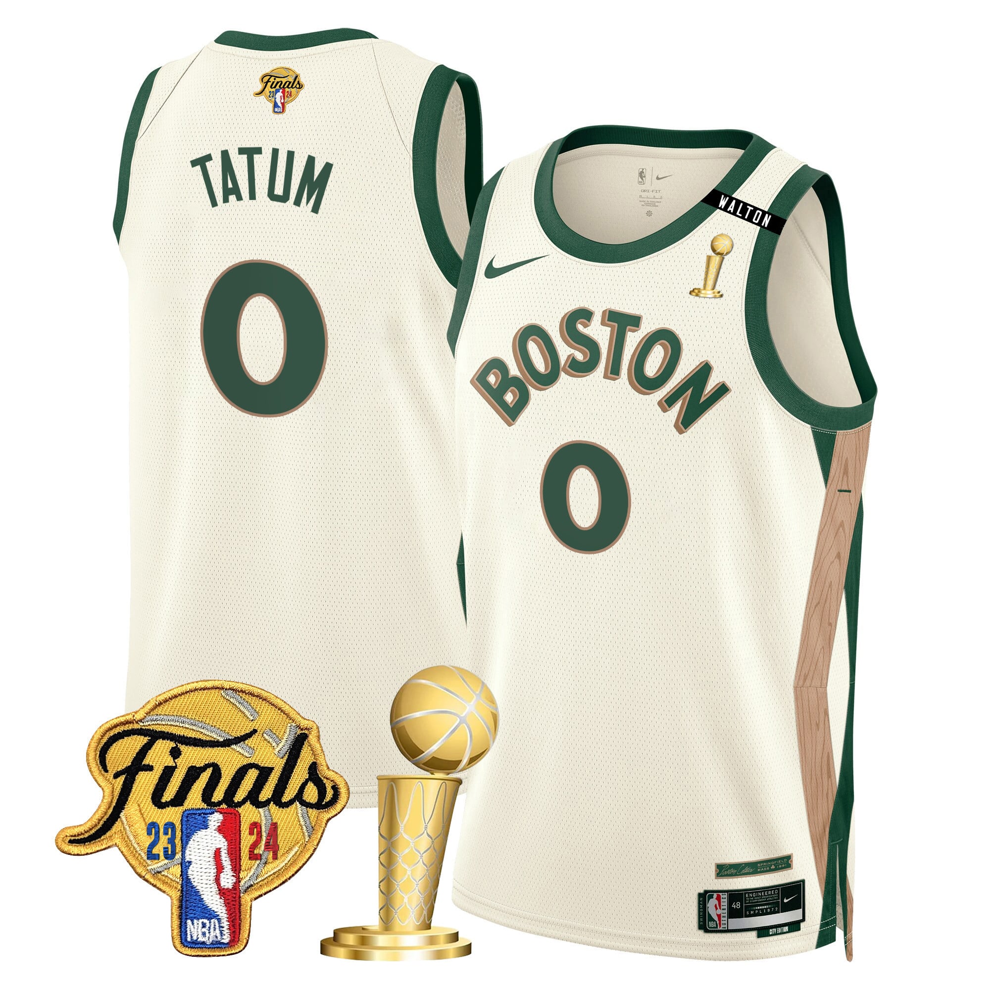 Men's Boston Celtics 2024 Final & Champions Patch Swingman Jersey V2 - All Stitched - Image 36