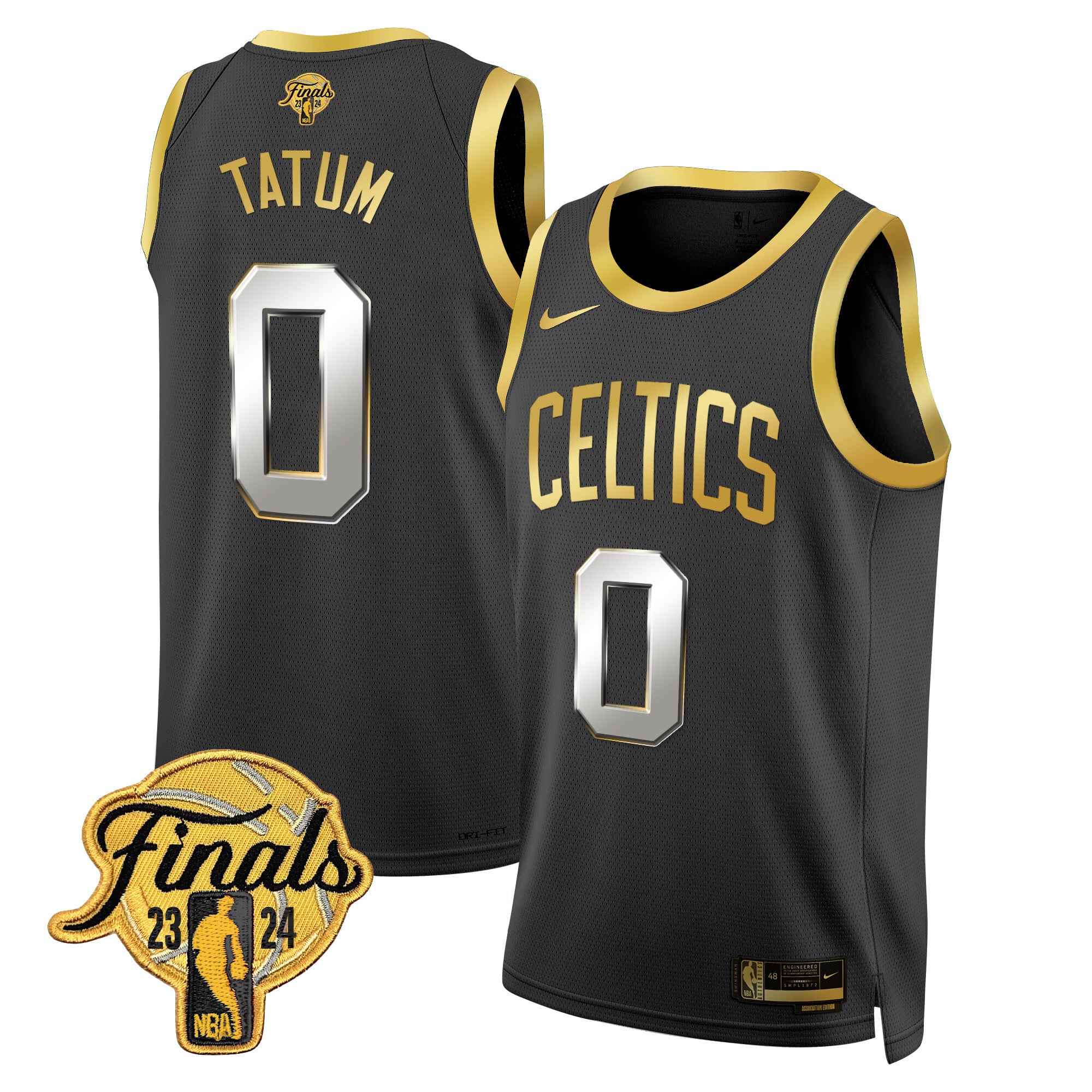 Men's Boston Celtics 2024 Finals Patch Swingman Jersey - All Stitched - Image 8