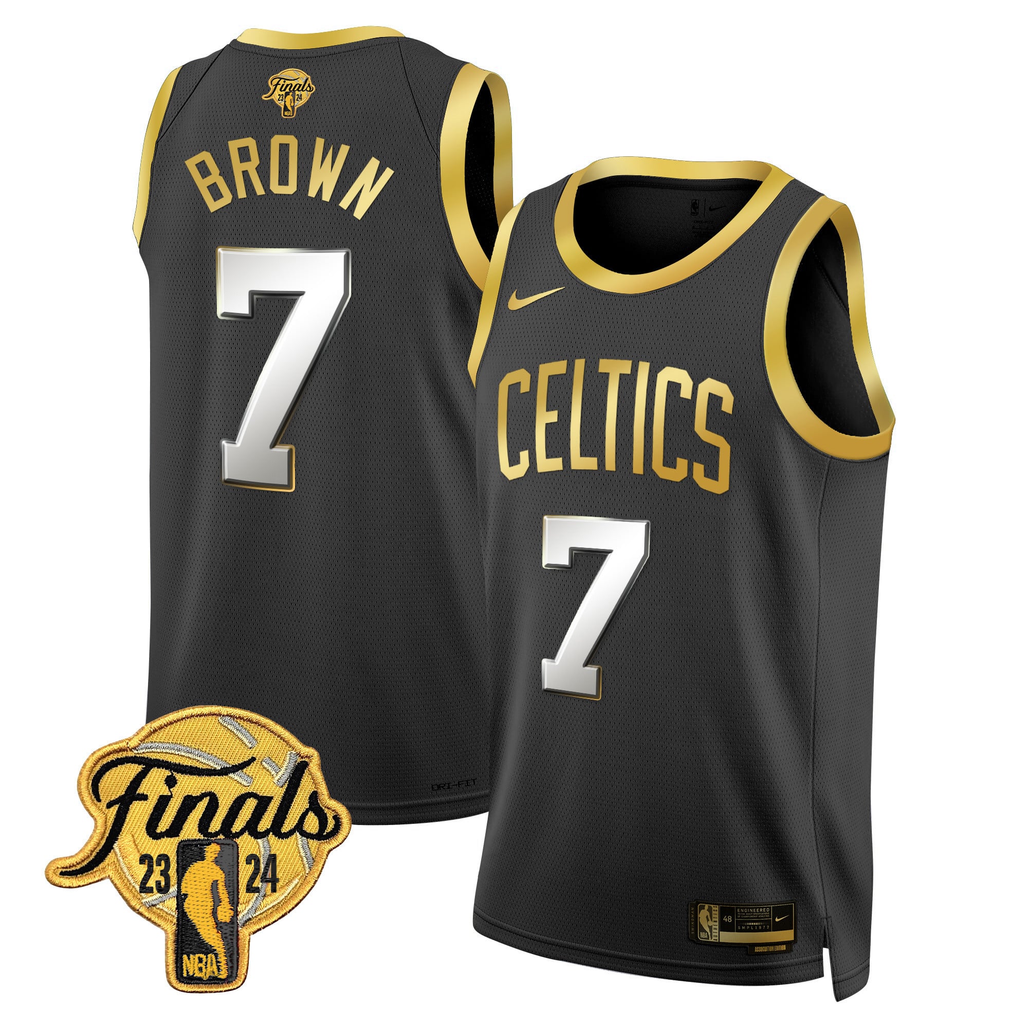 Men's Boston Celtics 2024 Finals Patch Swingman Jersey - All Stitched - Image 10