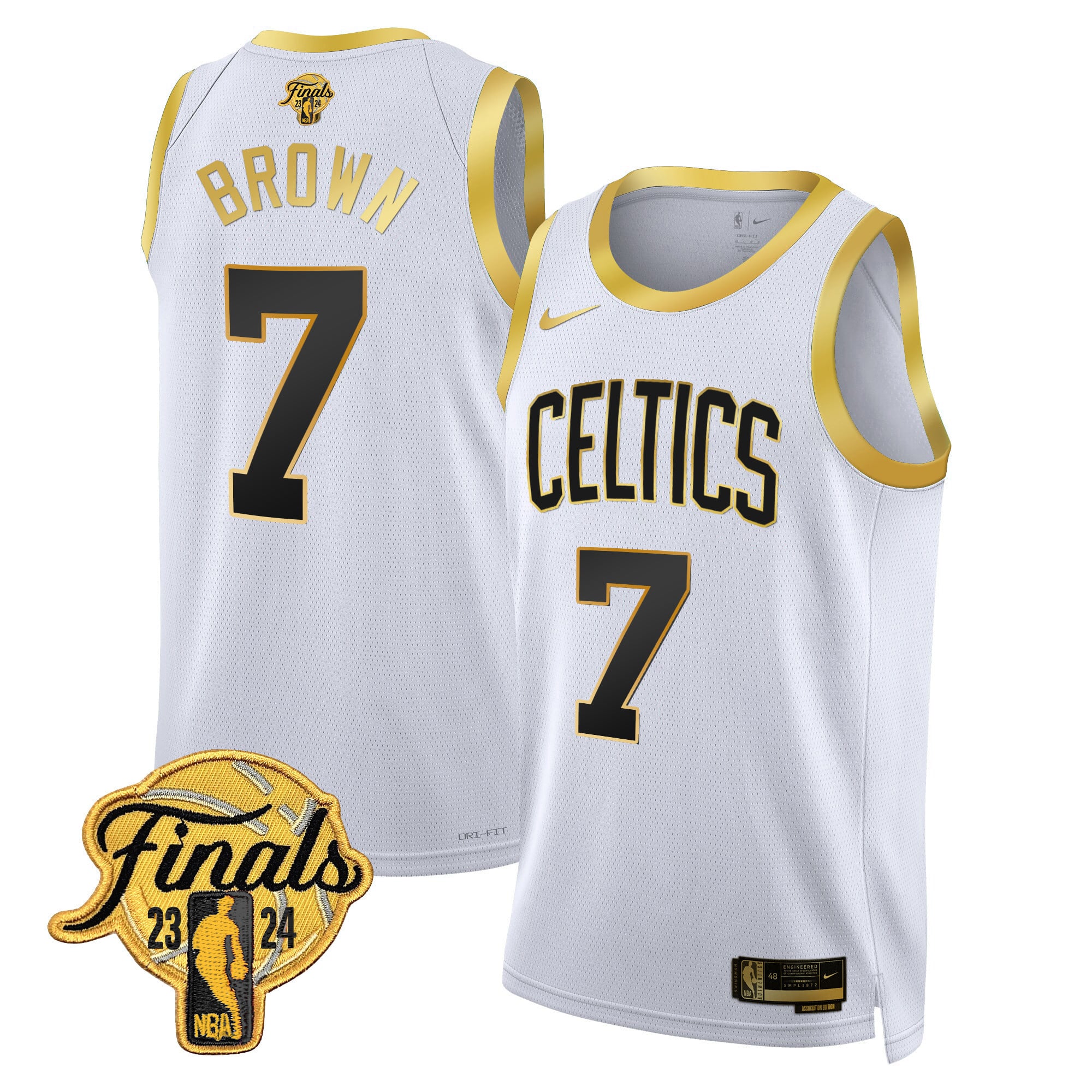 Men's Boston Celtics 2024 Finals Patch Swingman Jersey - All Stitched - Image 3
